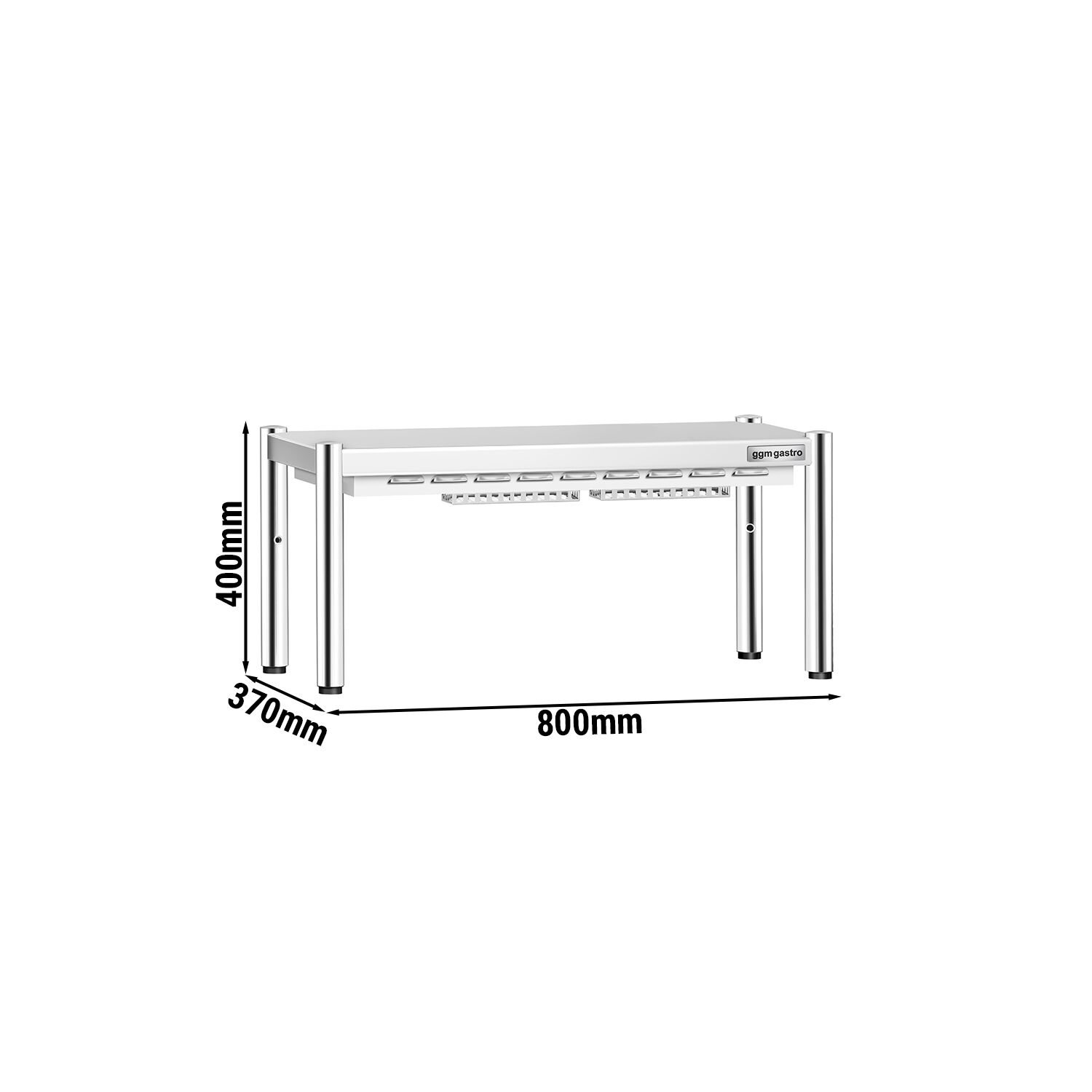 Pont chauffant PREMIUM infrarouge - 800x370mm - 700W - 1 étage chauffant - réglable en hauteur