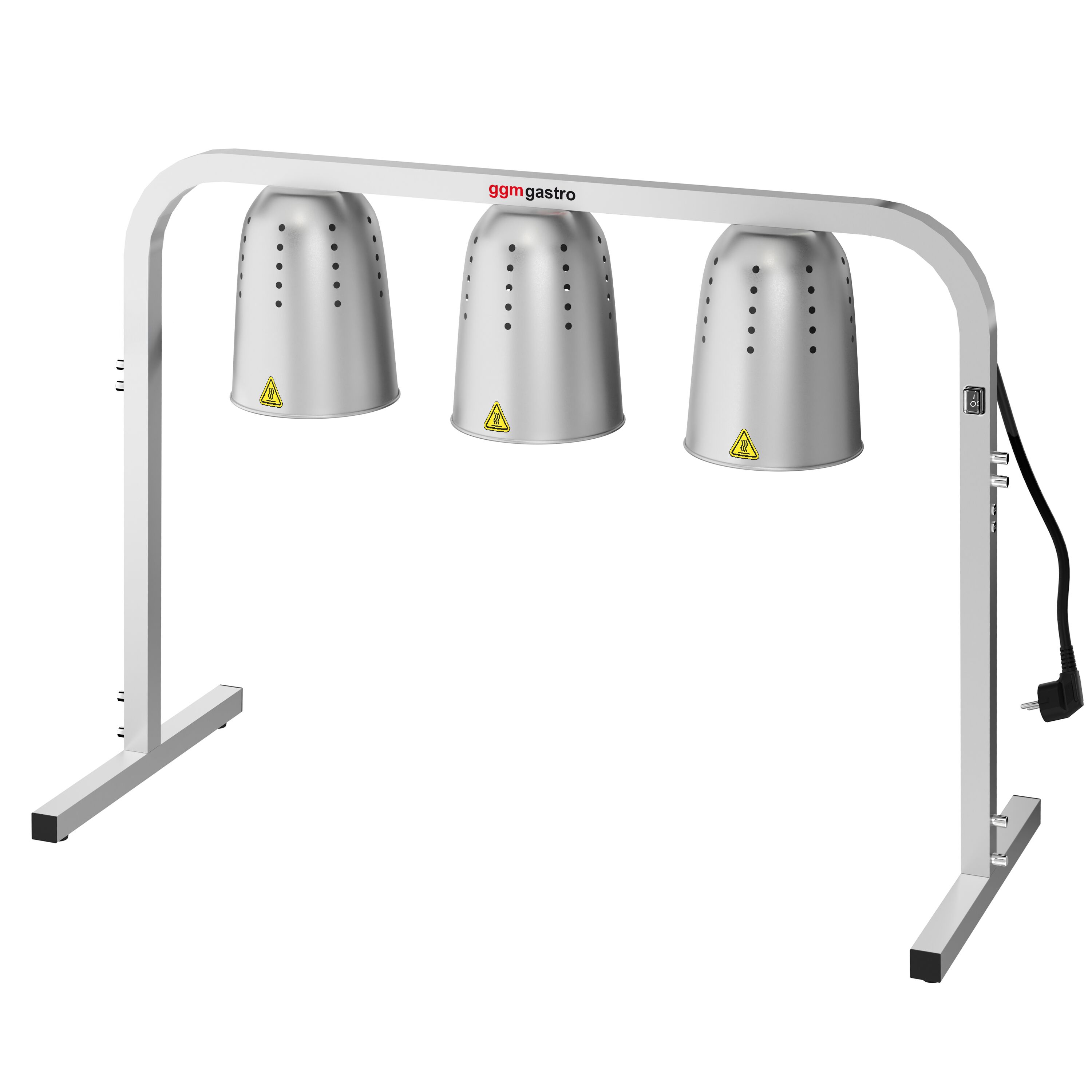 Värmebrygga infraröd med 3 värmelampor - 750 W - kantig - höjdjusterbar - aluminium