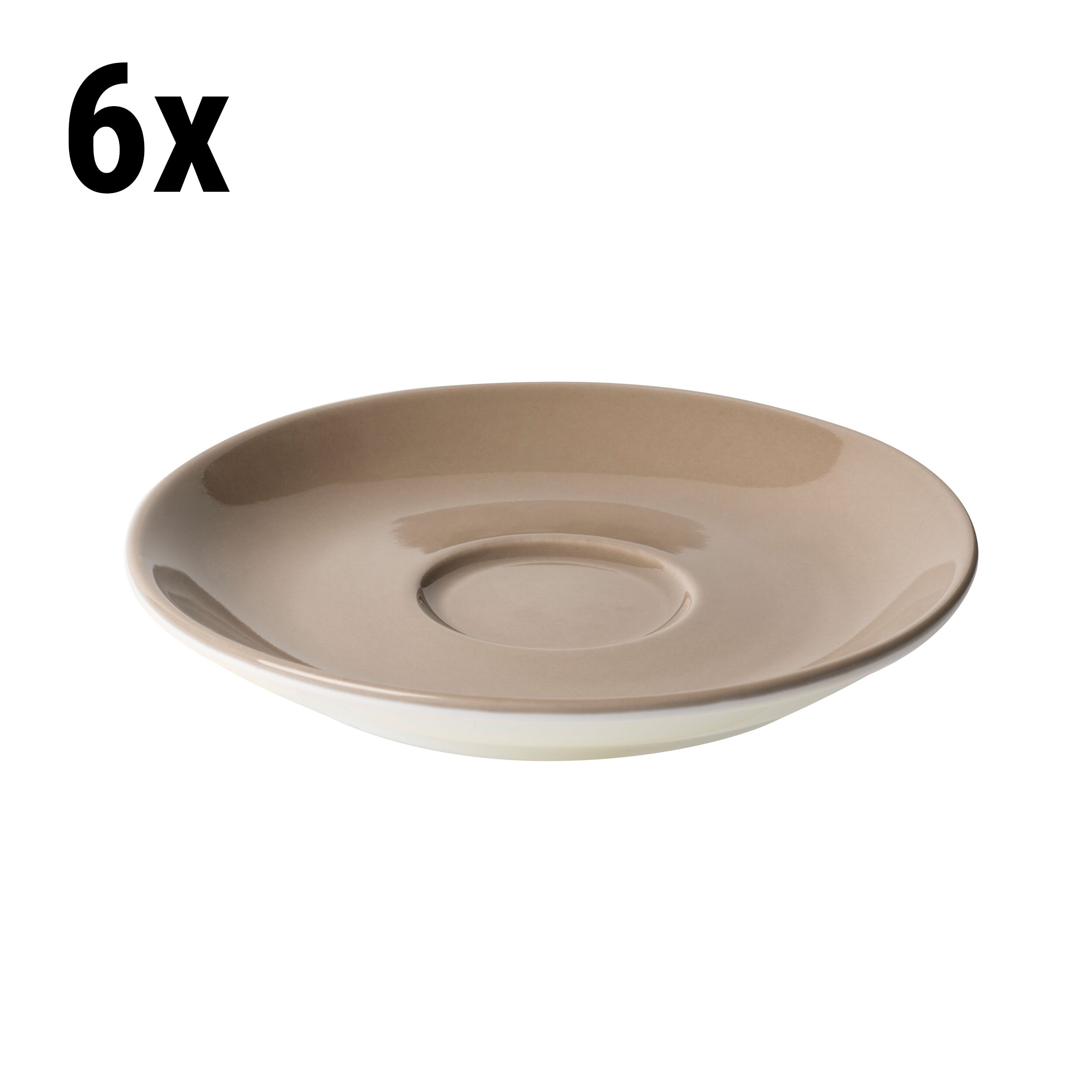 (6 pièces) BART COLOUR CAFE - Soucoupe pour cappuccino - Ø 15,5 cm - Marron