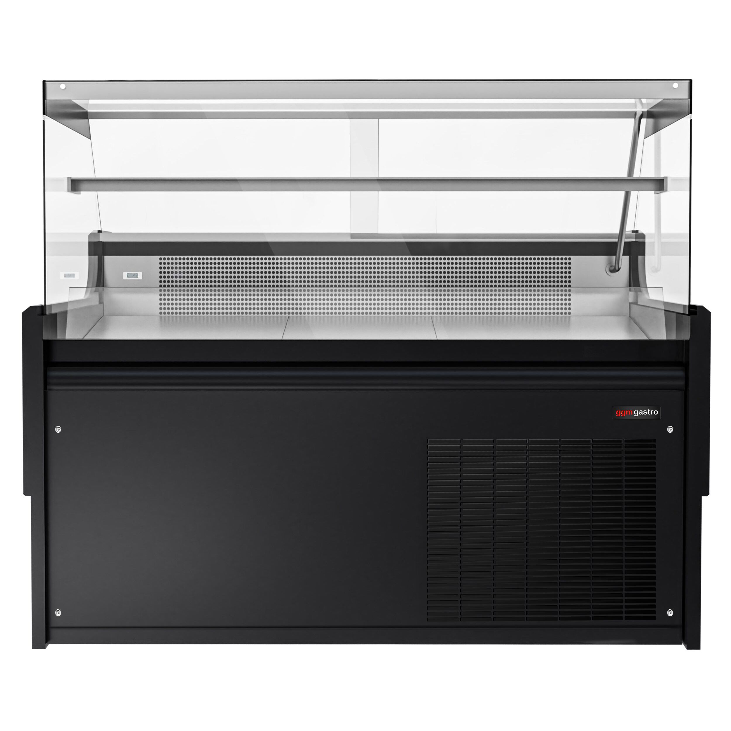 Comptoir vitrine réfrigérée - 1580x975mm - +2/+8°C - 140L - Façade noire - Vitre droite
