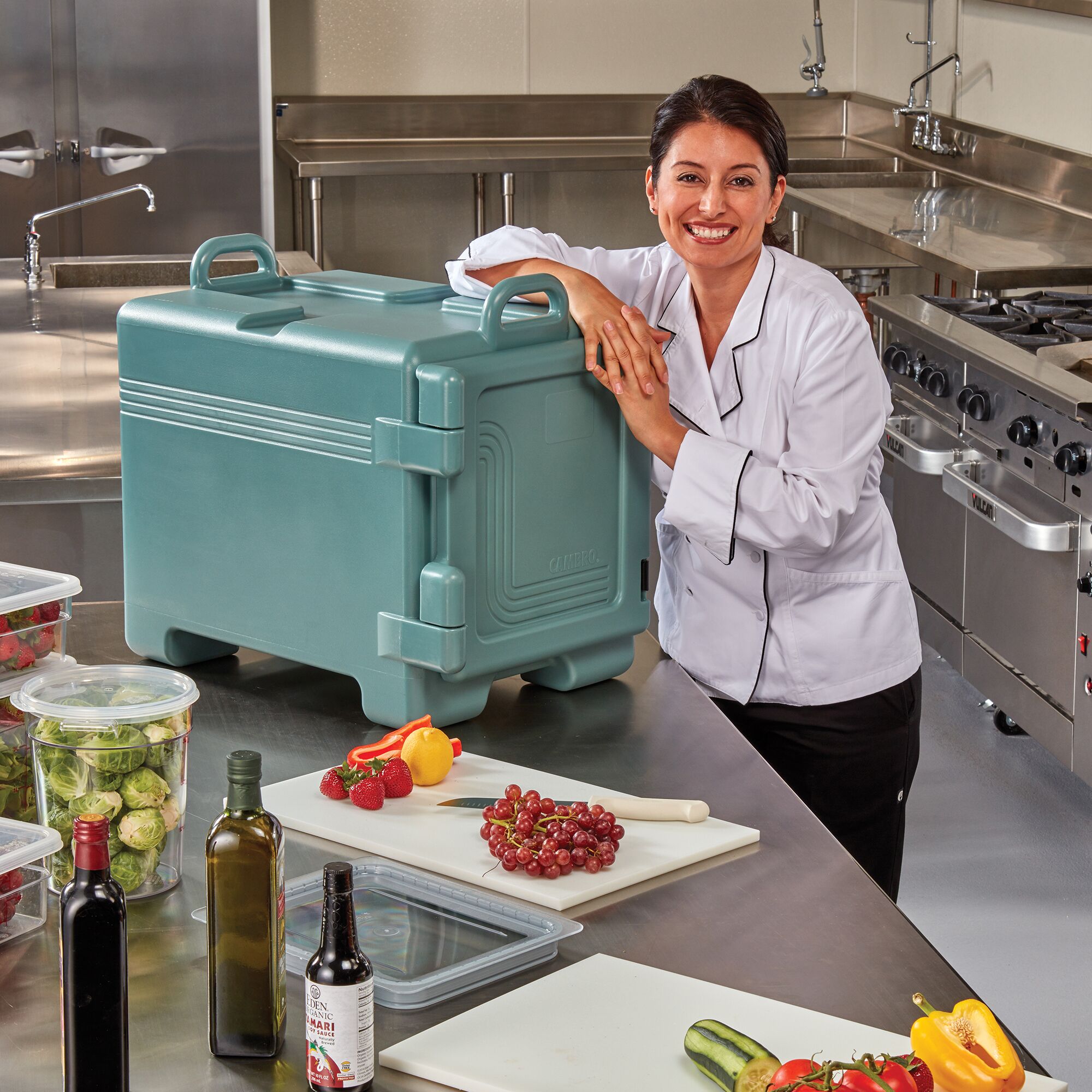 CAMBRO | ULTRA PAN CARRIER® - Thermobehälter 34 Liter - für 3x GN 1/1 Behälter - Schieferblau