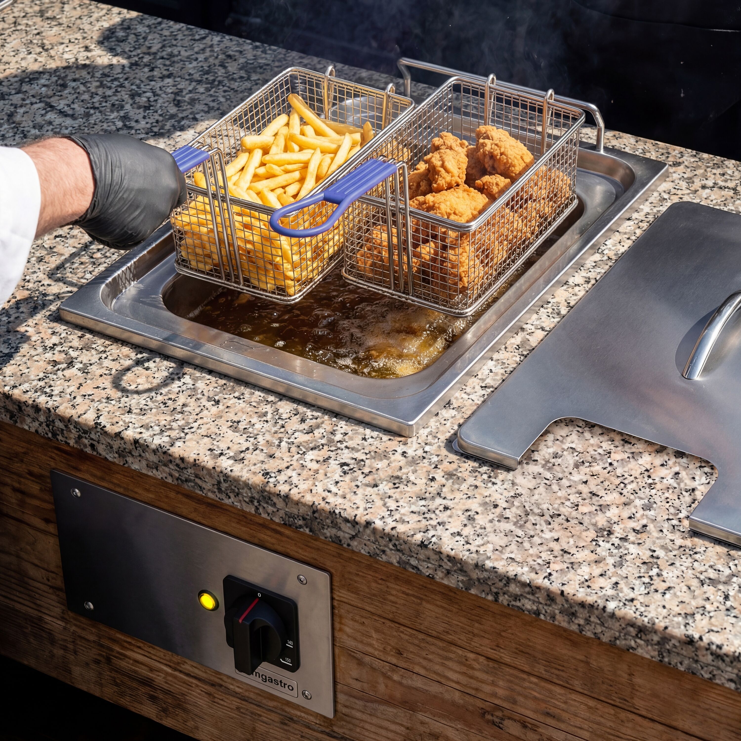 Friteuse électrique professionnelle encastrable - 13L - 12,0kW - avec robinet de vidange