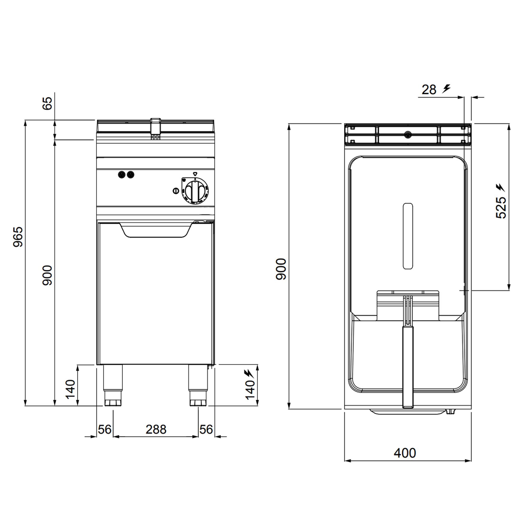 Friteuse électrique – 22 litres – 22 kW