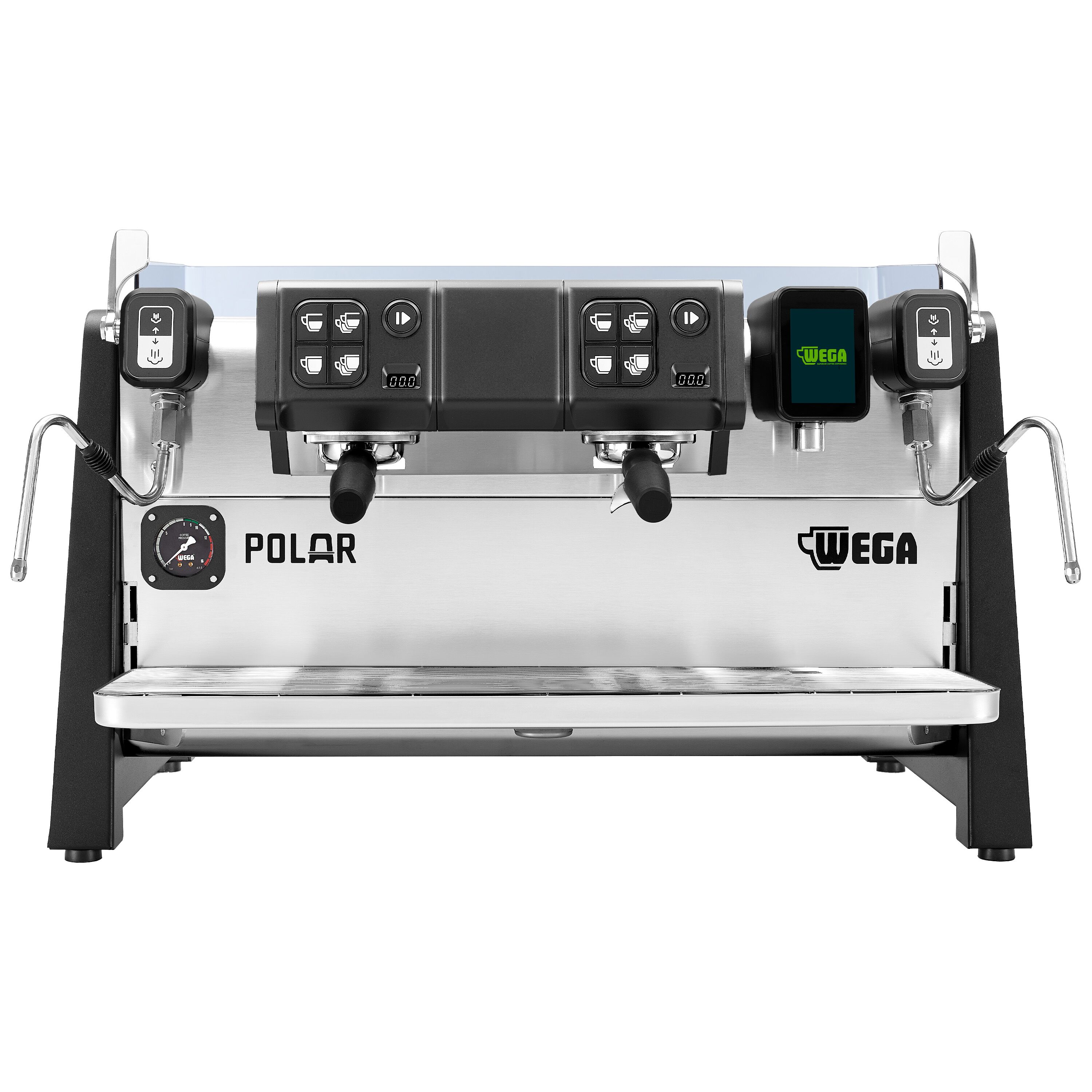 WEGA | Polar - Siebträgermaschine - 2 Gruppig - 5,2 kW - mit Shot Counter - Touch - Edelstahl