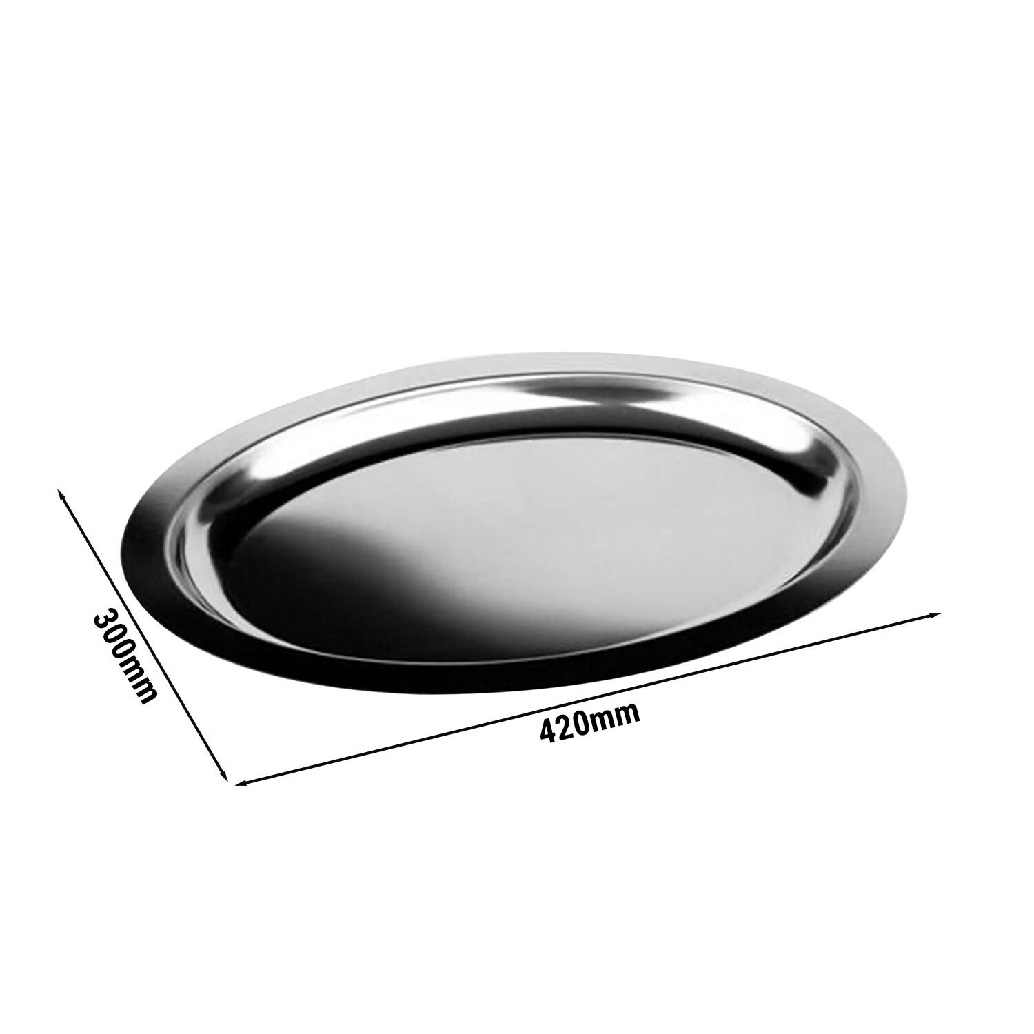 (6 Stück) Tablett - FINESSE - Edelstahl - 420x300mm - Höhe: 20mm