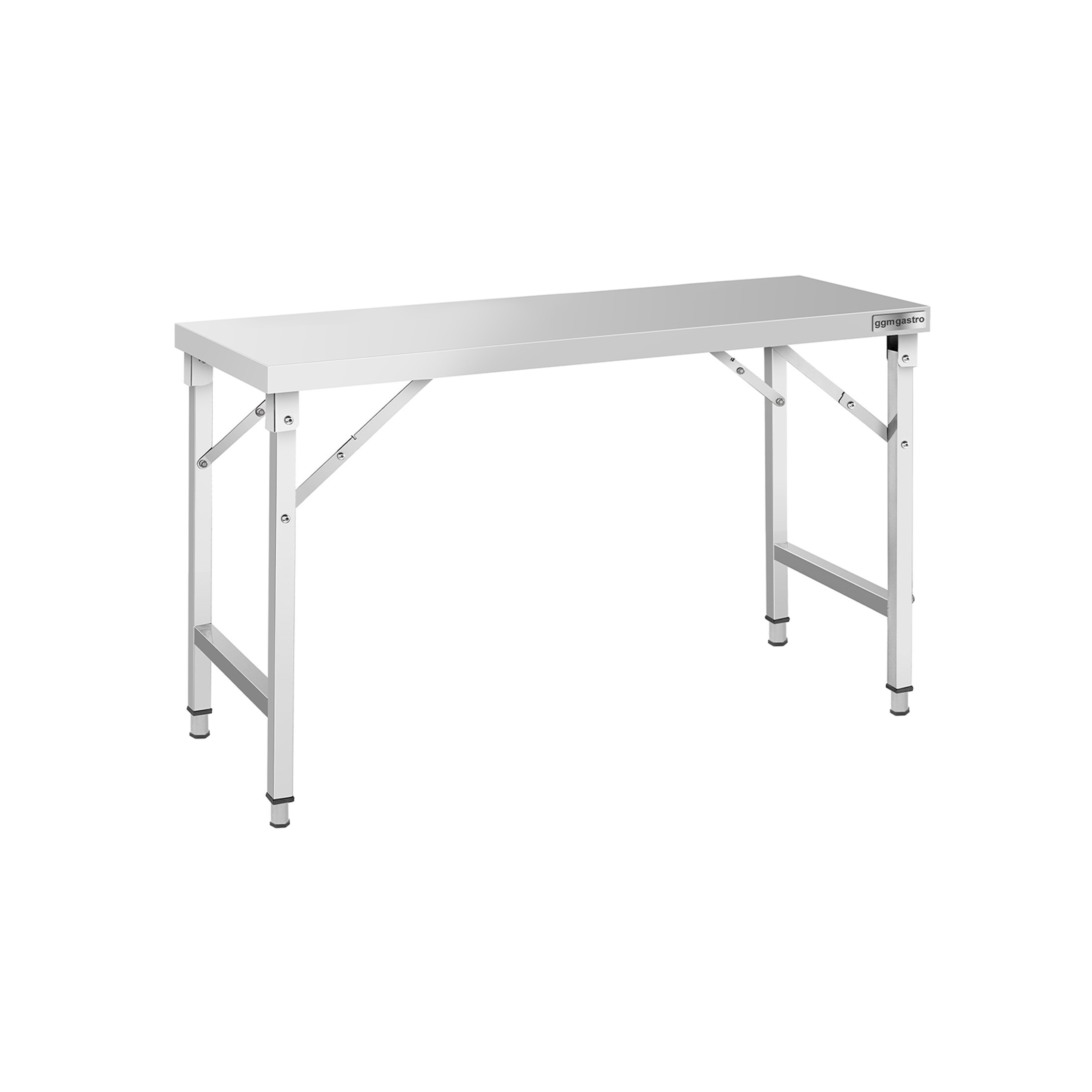 Tavolo da lavoro in acciaio inox - pieghevole - 1500x600mm