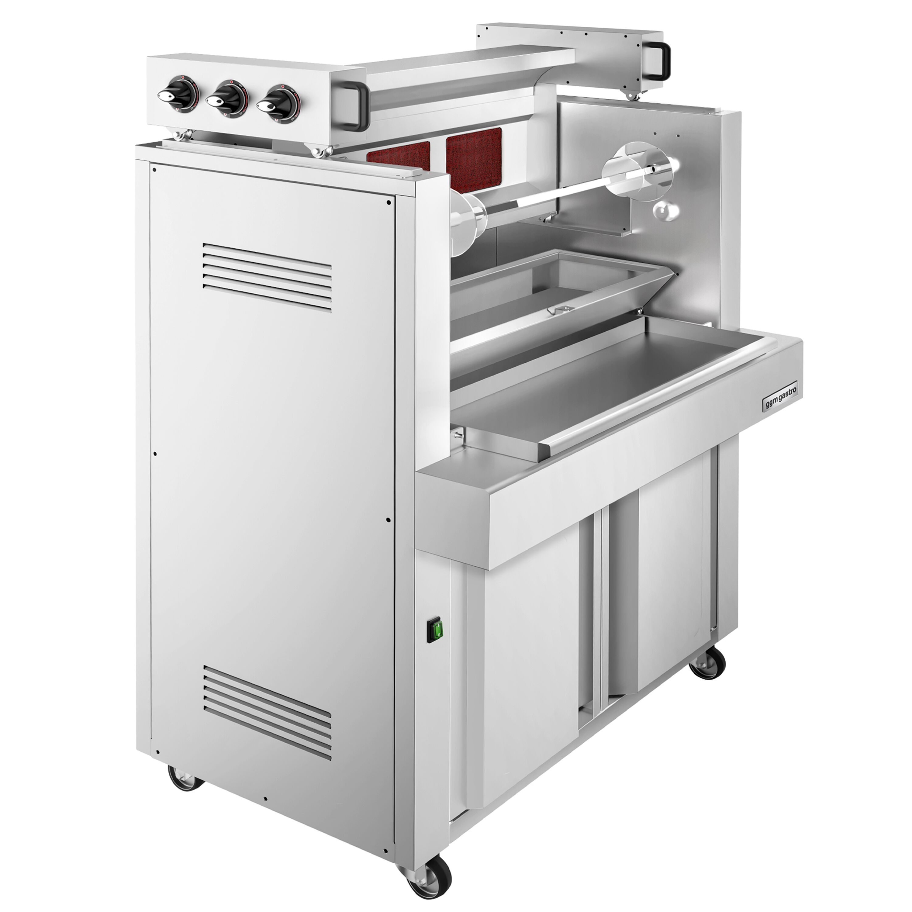 Grill kebab - sur roulettes - broche horizontale (Cağ) - sur socle - 9.8kW - pour 85kg de viande
