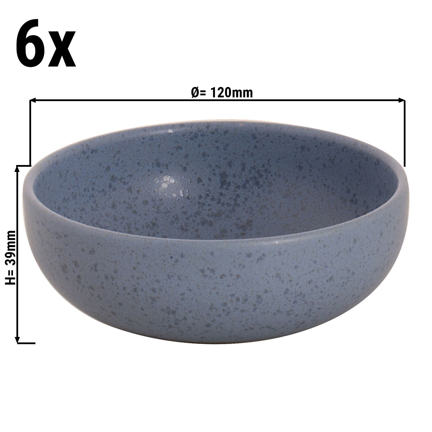 (6 pcs) Coupe - SANDY LOAM - Grès (Stoneware) - Ø 120mm - Bleu