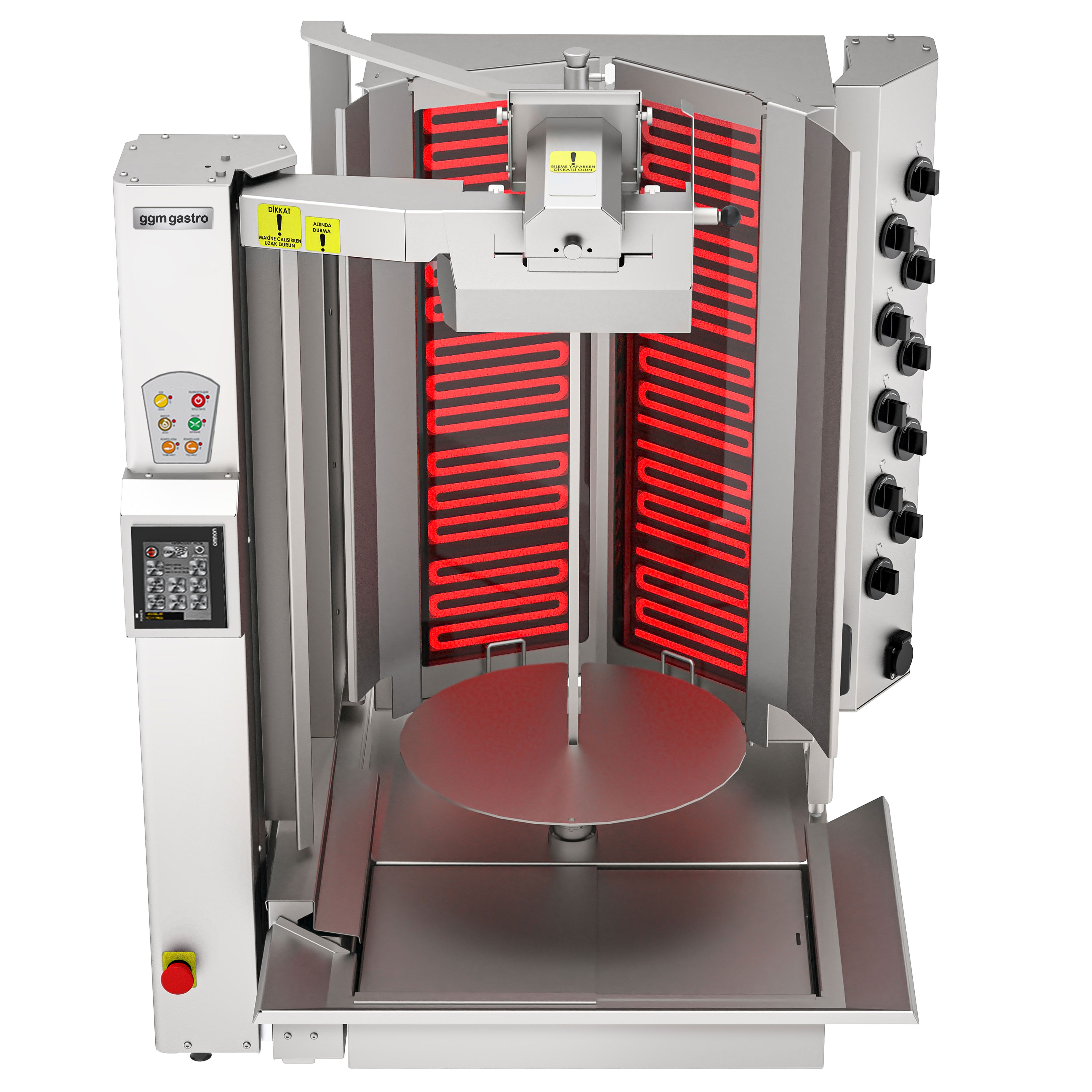 Electric Automatic Doner Kebab Grill - 10 Burner - up to 150kg - 16kW - incl. 1 skewer & grease tray