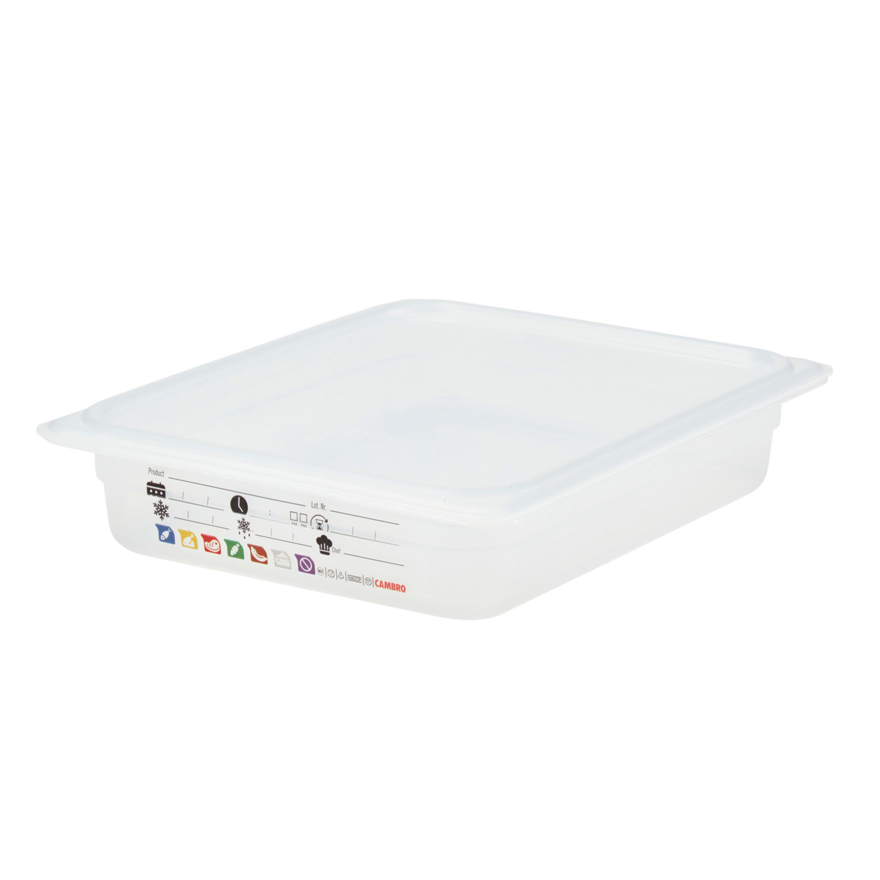 (6 pièces) CAMBRO | SafeTrak - Récipients en polypropylène GN 1/2 - laiteux - Hauteur : 65mm