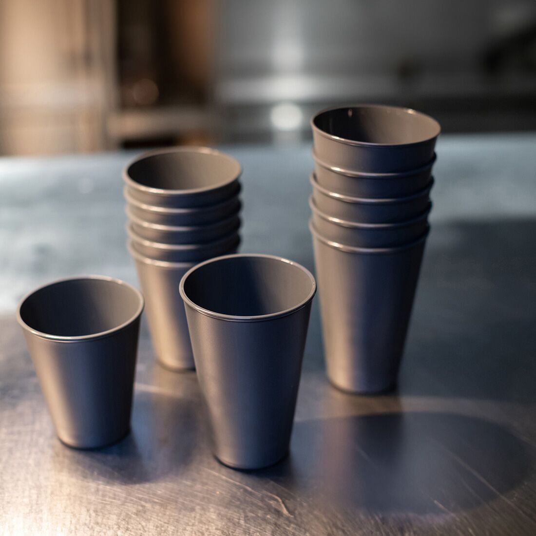 (24 pcs) Gobelet réutilisable - 500ml - Ø 88mm - Gris
