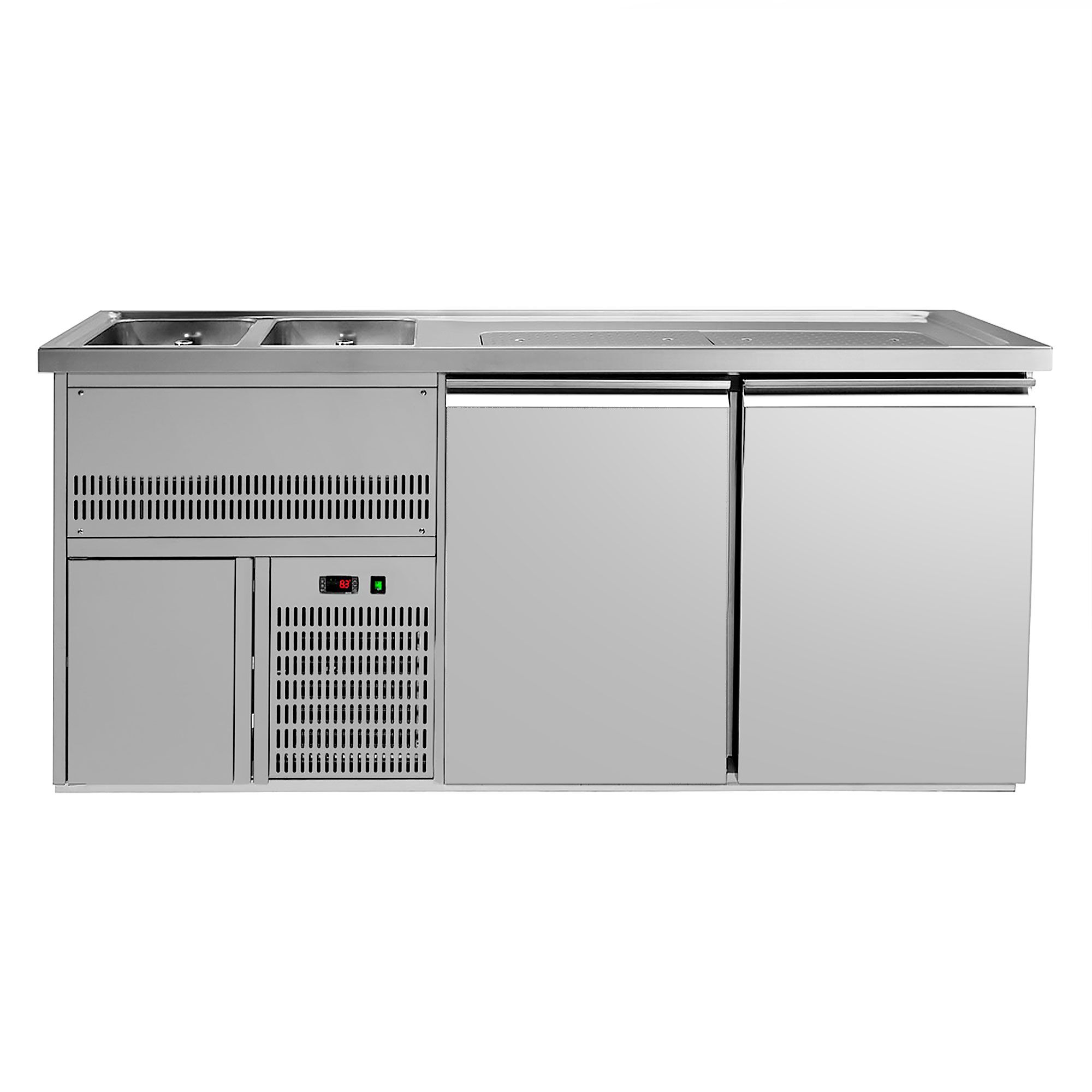 Comptoir à bière Premium PLUS – 1950 × 700 mm – 2 portes