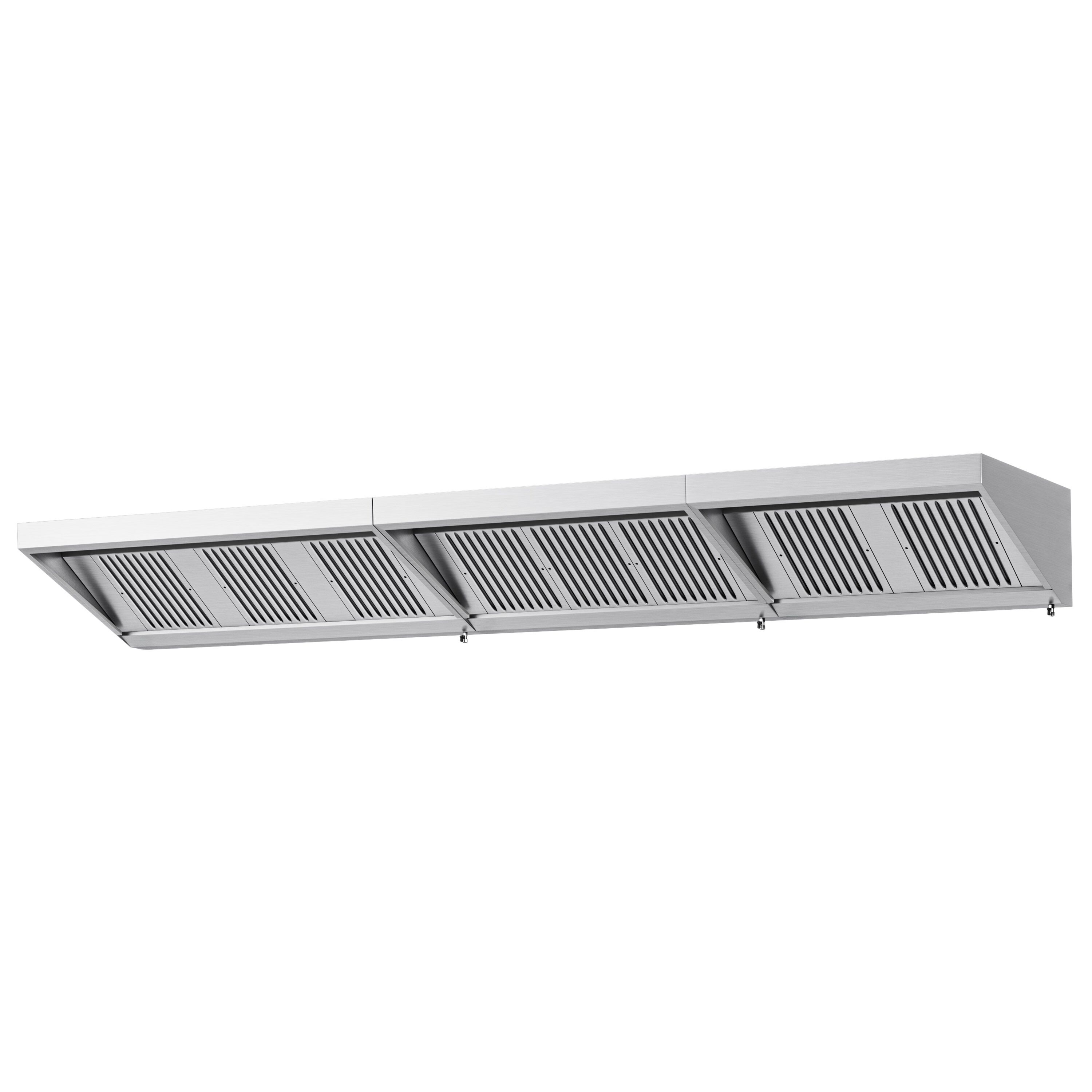 Commercial Wall-Mounted Extraction Canopy - 4400mm - with Baffle Filters & LED Lighting