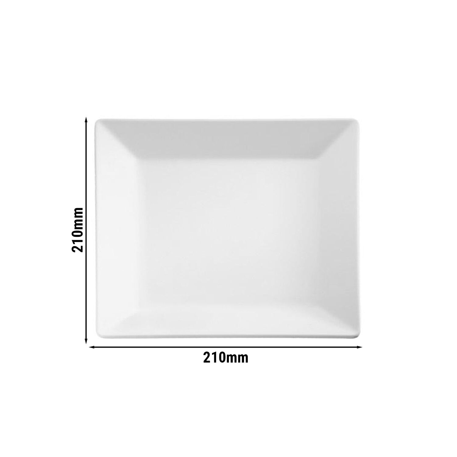 (6 pcs) Plateau de présentation - PURE - Mélamine - 210x210mm - Hauteur:30mm - Blanc - empilable, compatible lave-vaisselle