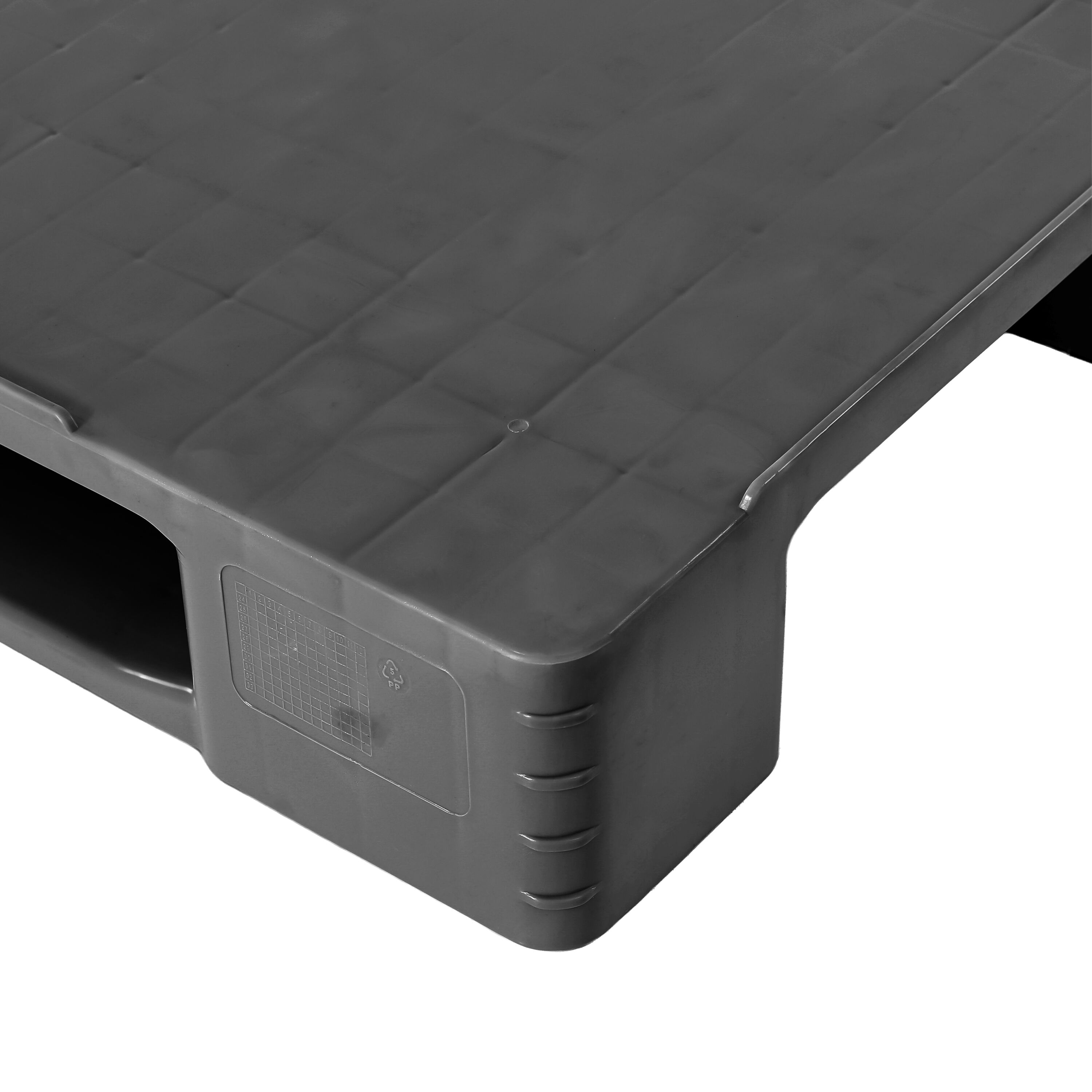 (3 pièces) Palette européenne EPAL en plastique recyclé – capacité de charge : 1000 kg – Gris foncé