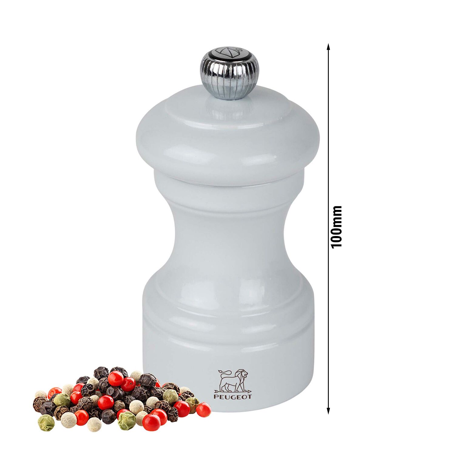 (6 pieces) PEUGEOT | BISTRORAMA - Pepper Mill - Pearl Grey - Height: 100mm