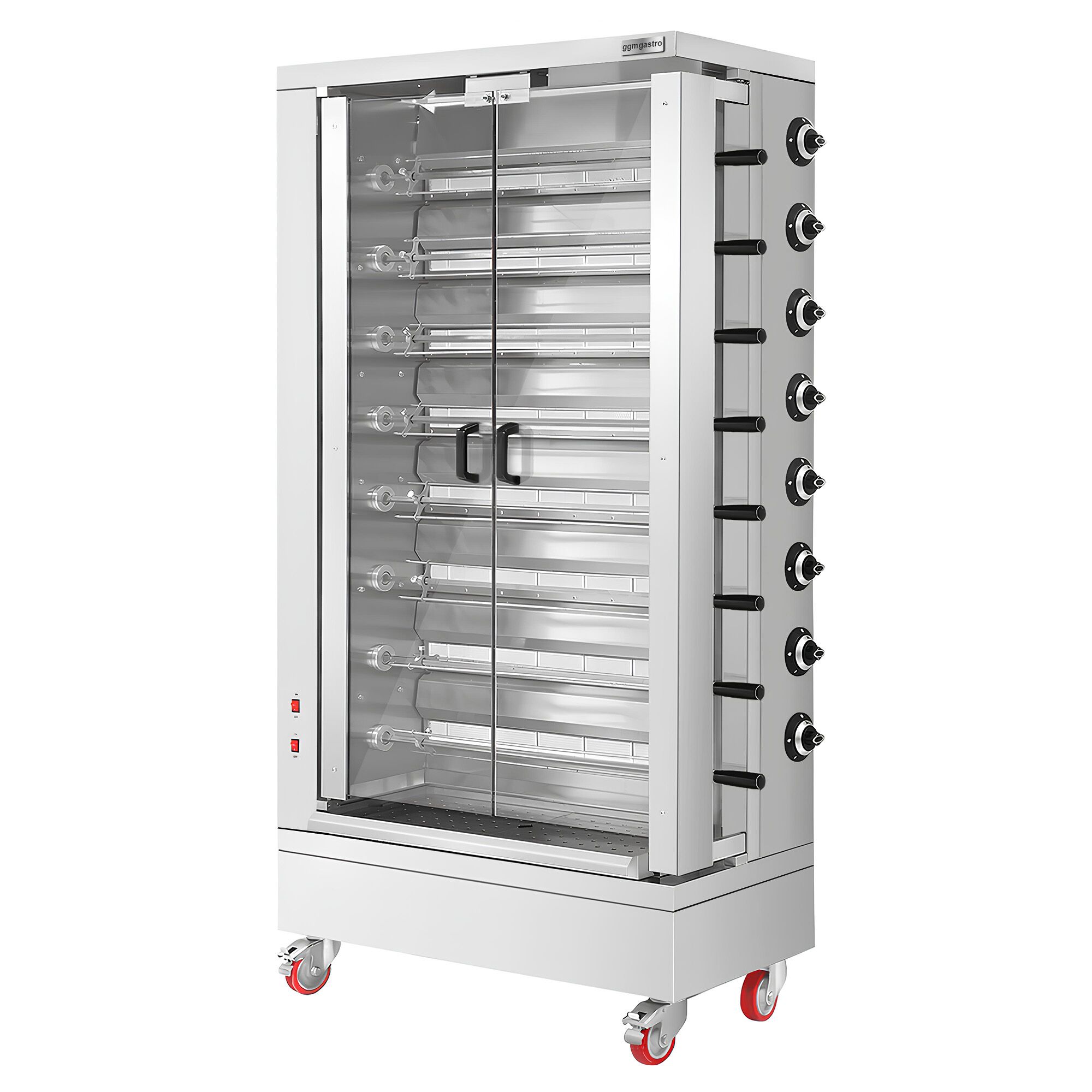 Gaz Rôtissoire à poulets Verticale - avec 8 broches pour jusqu’à 48 poulets - 51,73kW
