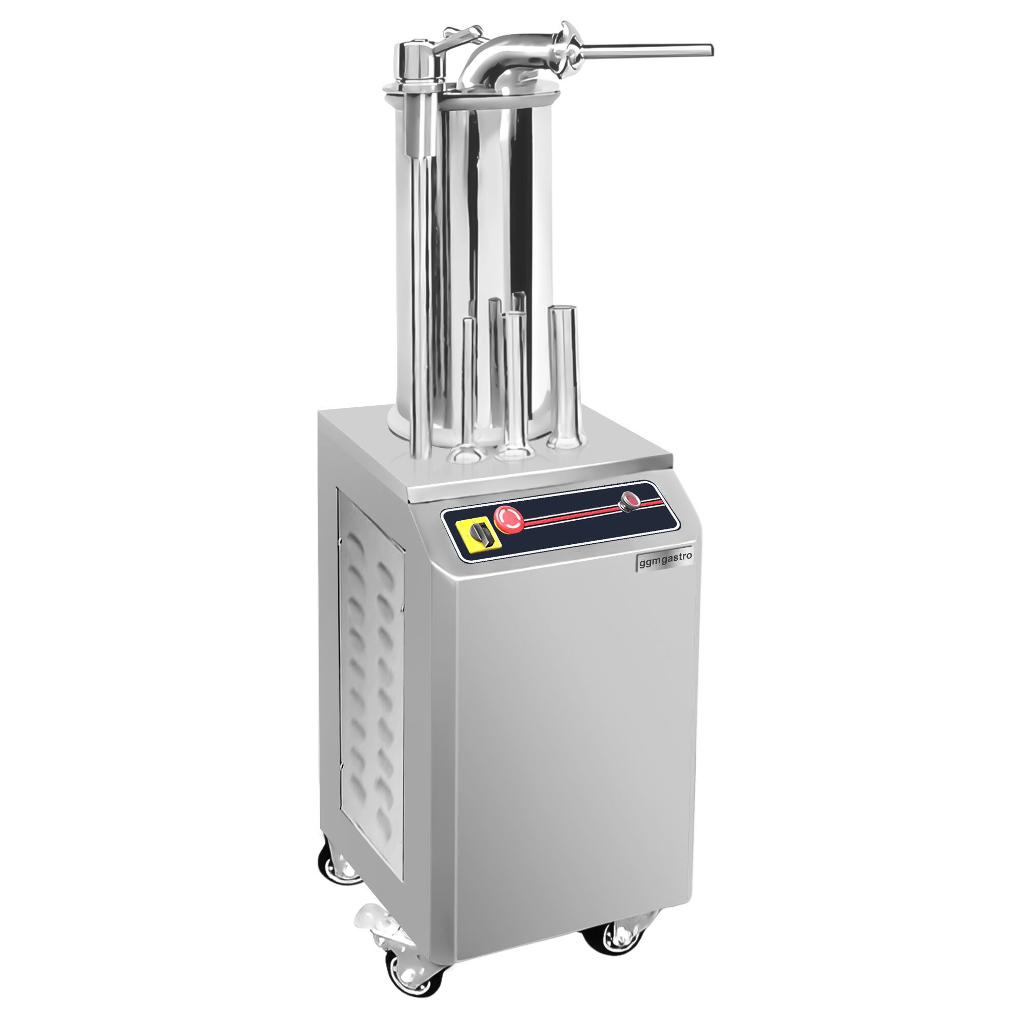 Hydraulic Sausage Filler - Vertical - 15L - 750W - Stainless Steel - incl. foot control & 3 sausage-filler nozzles
