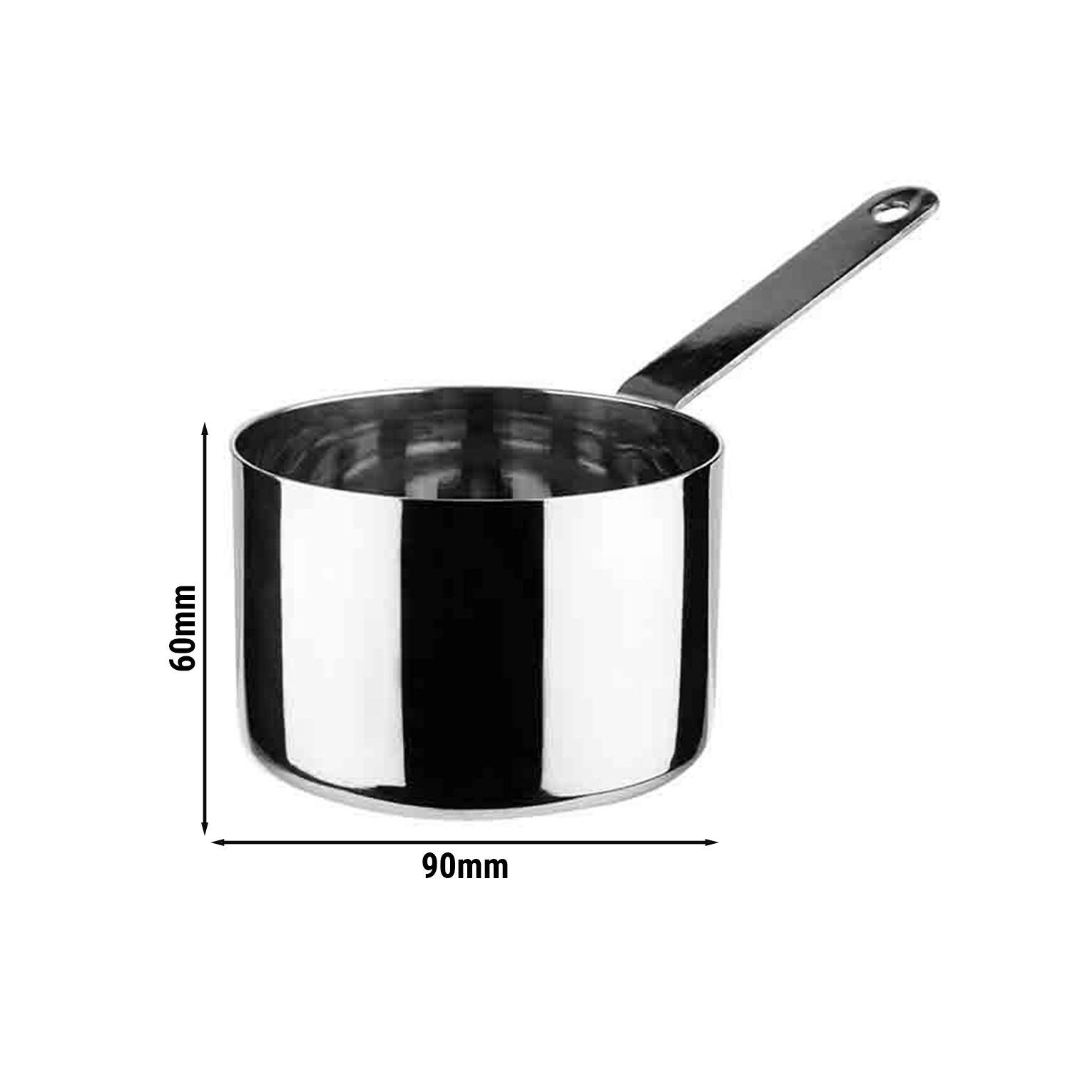 (6 pcs) Casserole POLARIS - Acier inoxydable - 0,36L - Ø90mm - Hauteur:60mm
