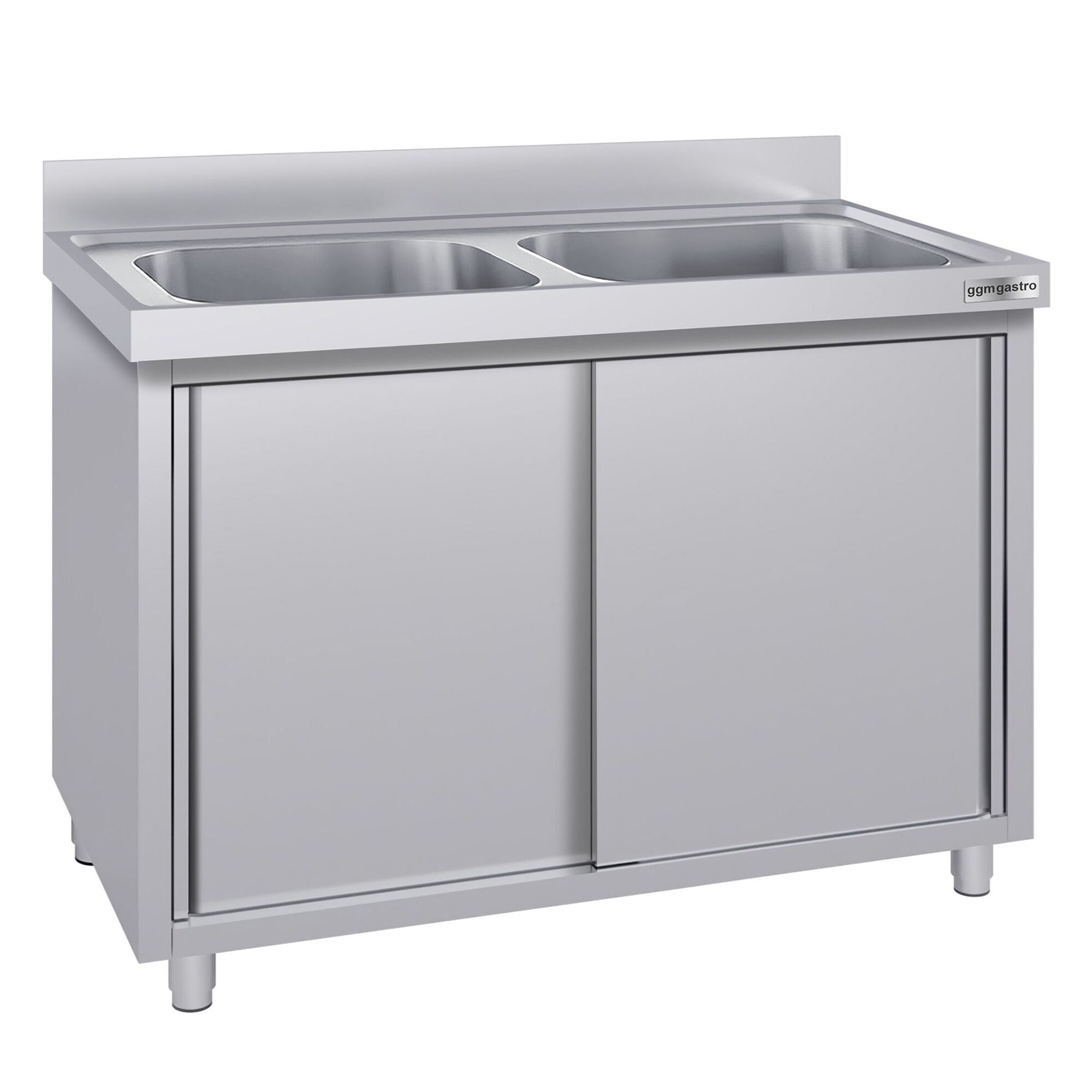 Meuble évier ECO - 1200 x 700 mm - avec 2 bacs au centre