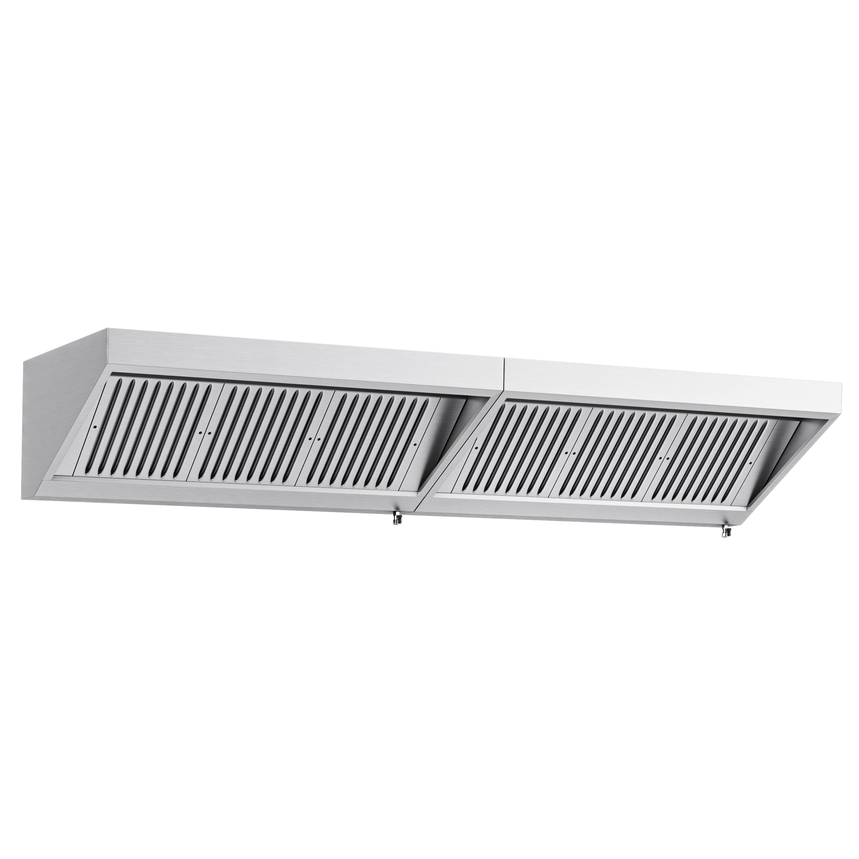 Fali elszívóernyő - 2800 mm - 700 mm mély - Labirintszűrő és világítás - motor nélkül