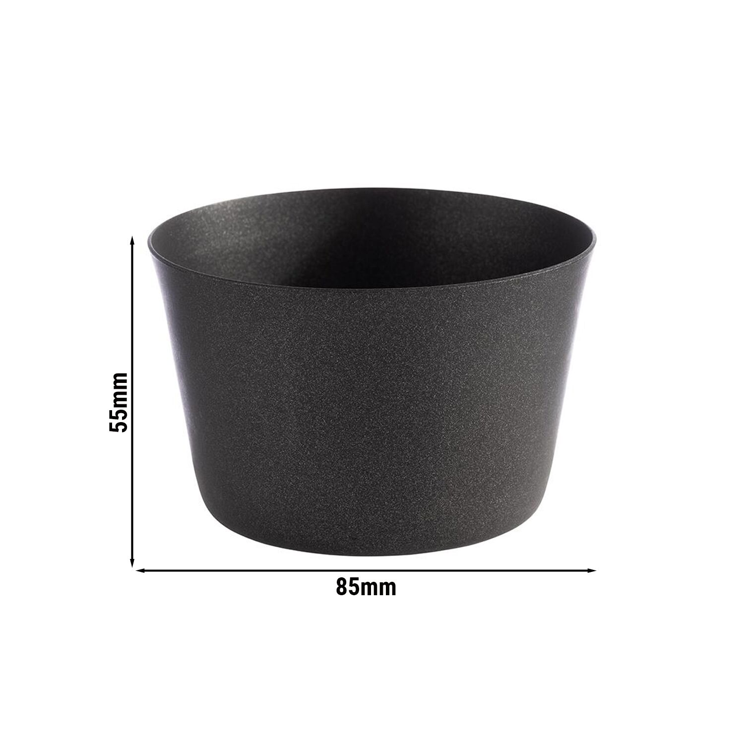 (6 pcs) Coupe - LEVANTE - Acier inoxydable - 200ml - carré - 85x85mm - Profondeur : 55mm - Noir