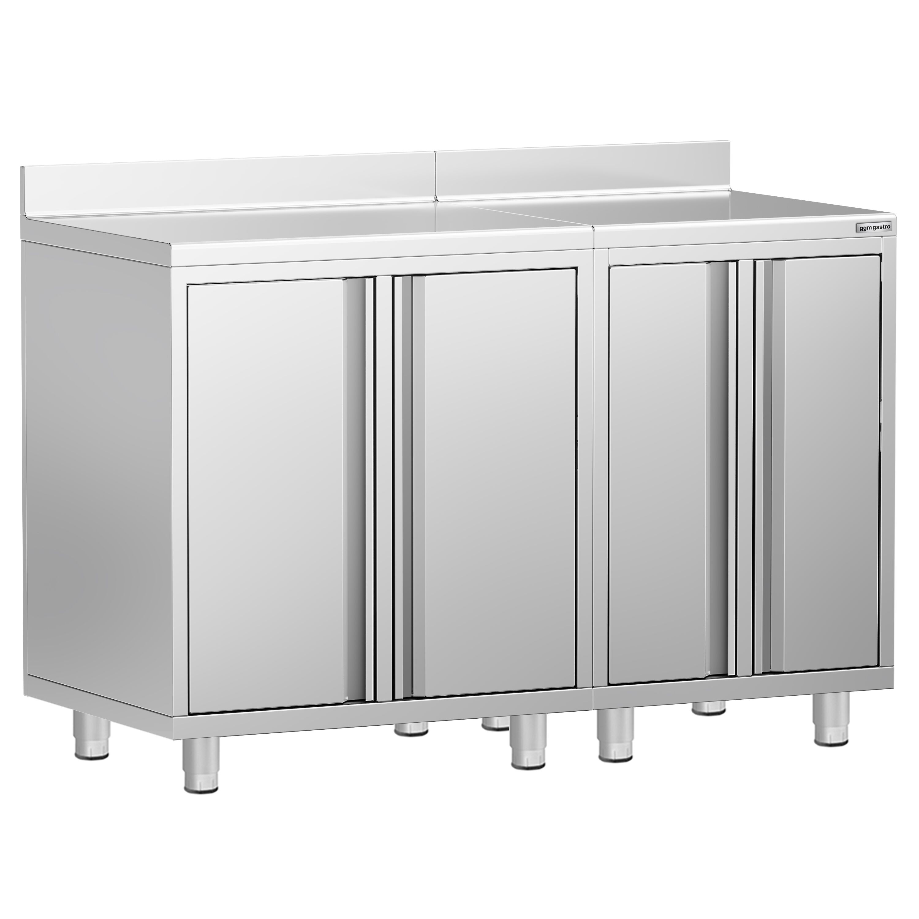 Armoire de travail pour machine à café filtre - 1400x600mm - avec dosseret - 4 portes battantes