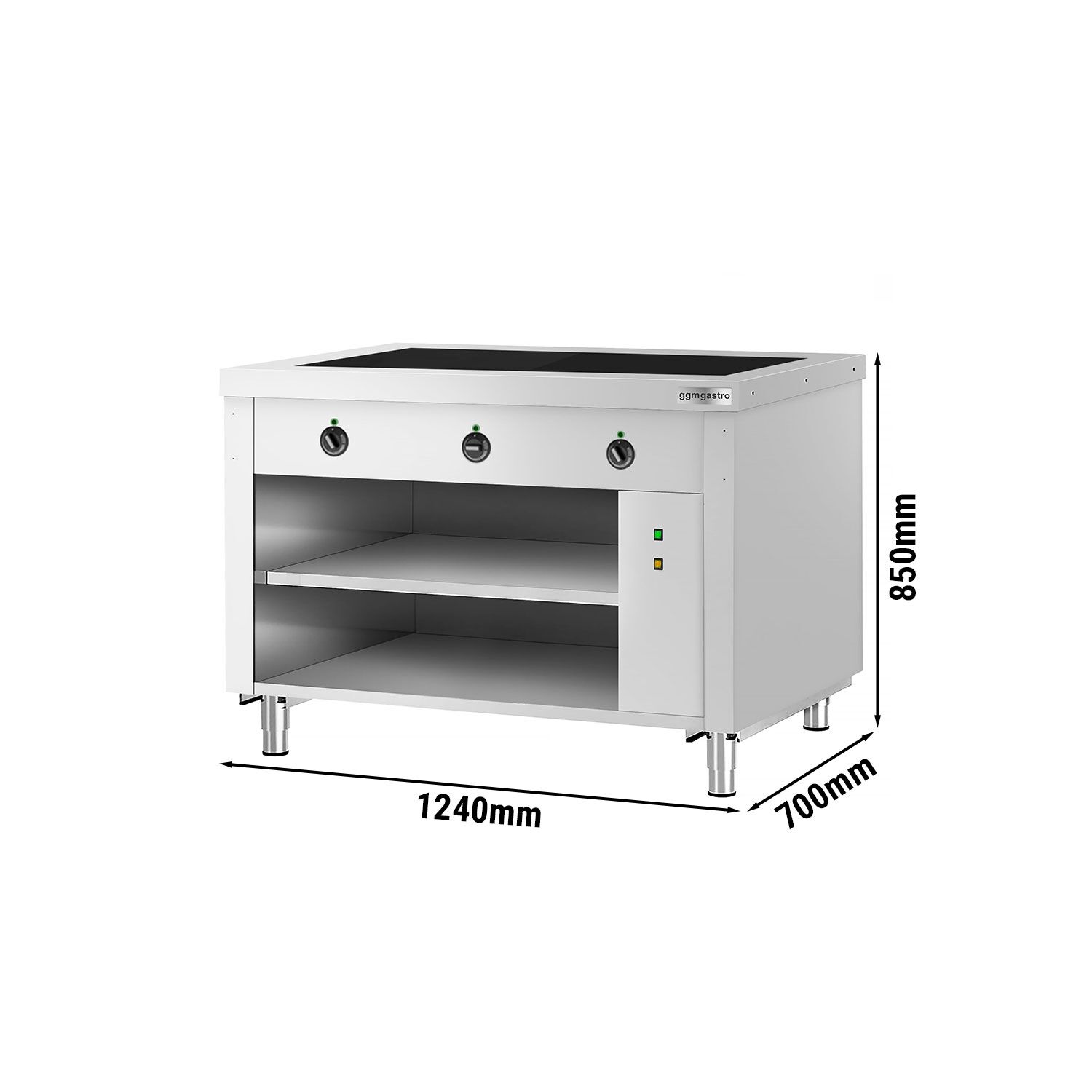 Buffet chaud KOPENHAGEN - 1240mm - avec plaque chauffante