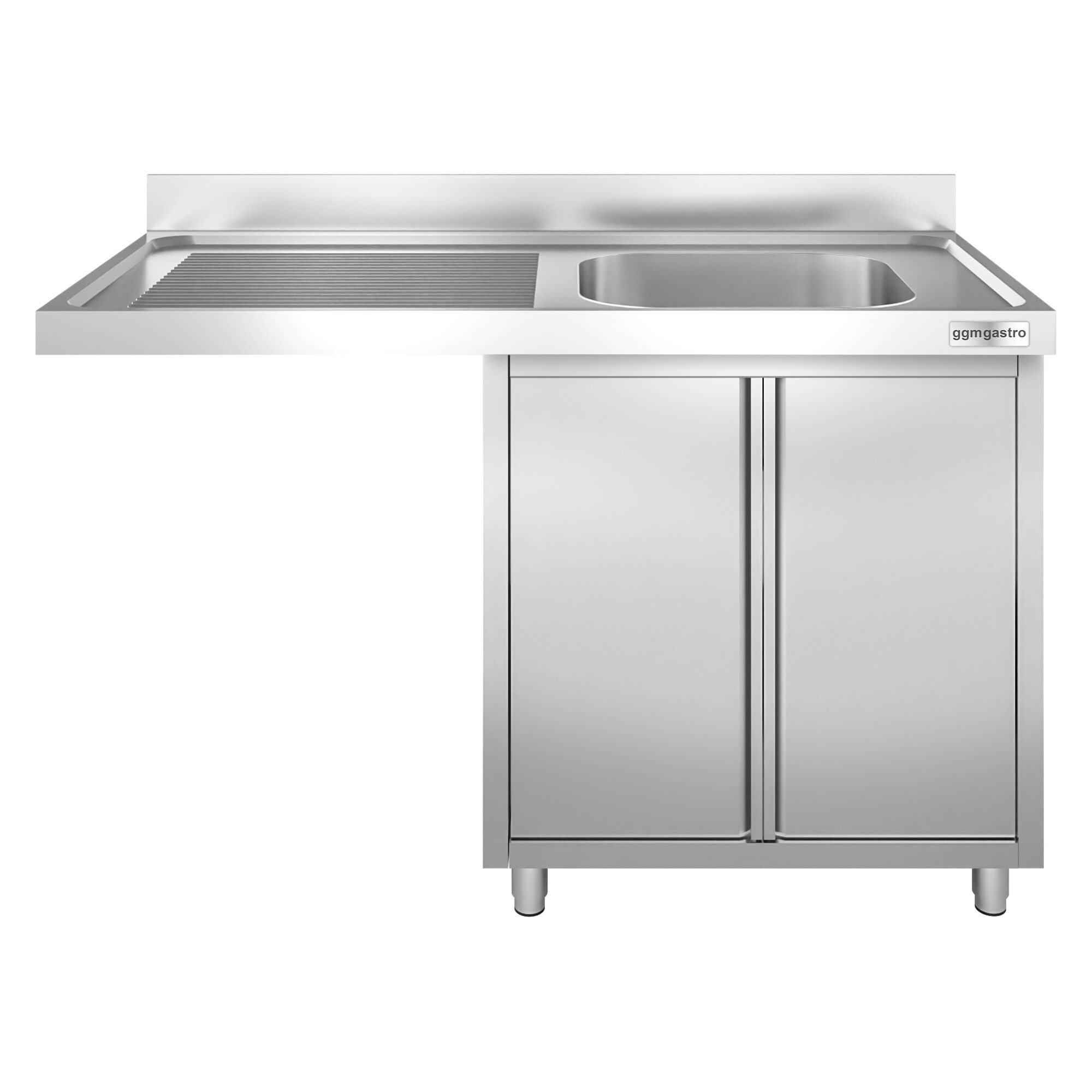 Plonge inox professionnelle PREMIUM - 1400x700mm - 1 bac à droite - avec égouttoir à gauche