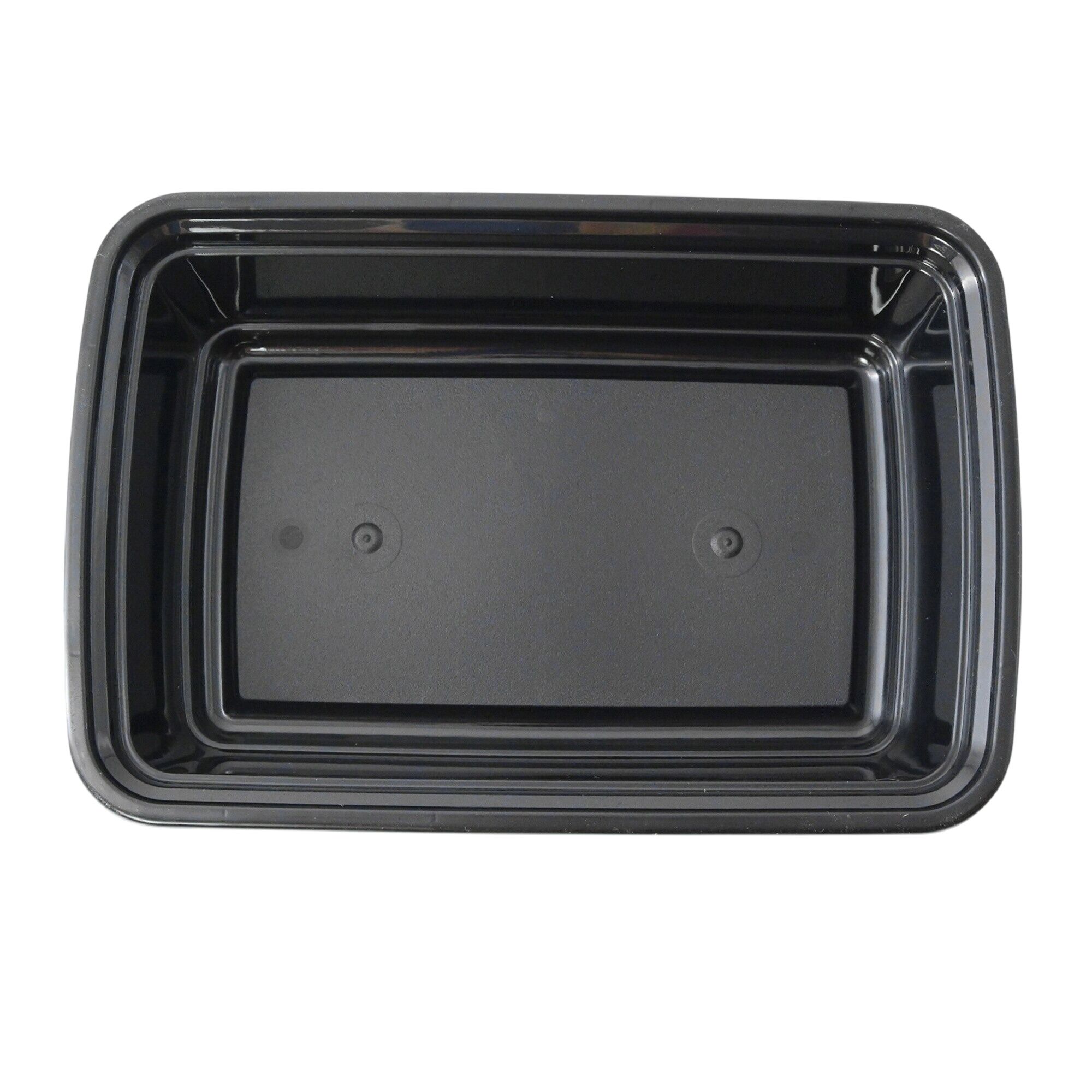 (300 pcs) Barquette réutilisable - 700ml - Rectangulaire - Noir