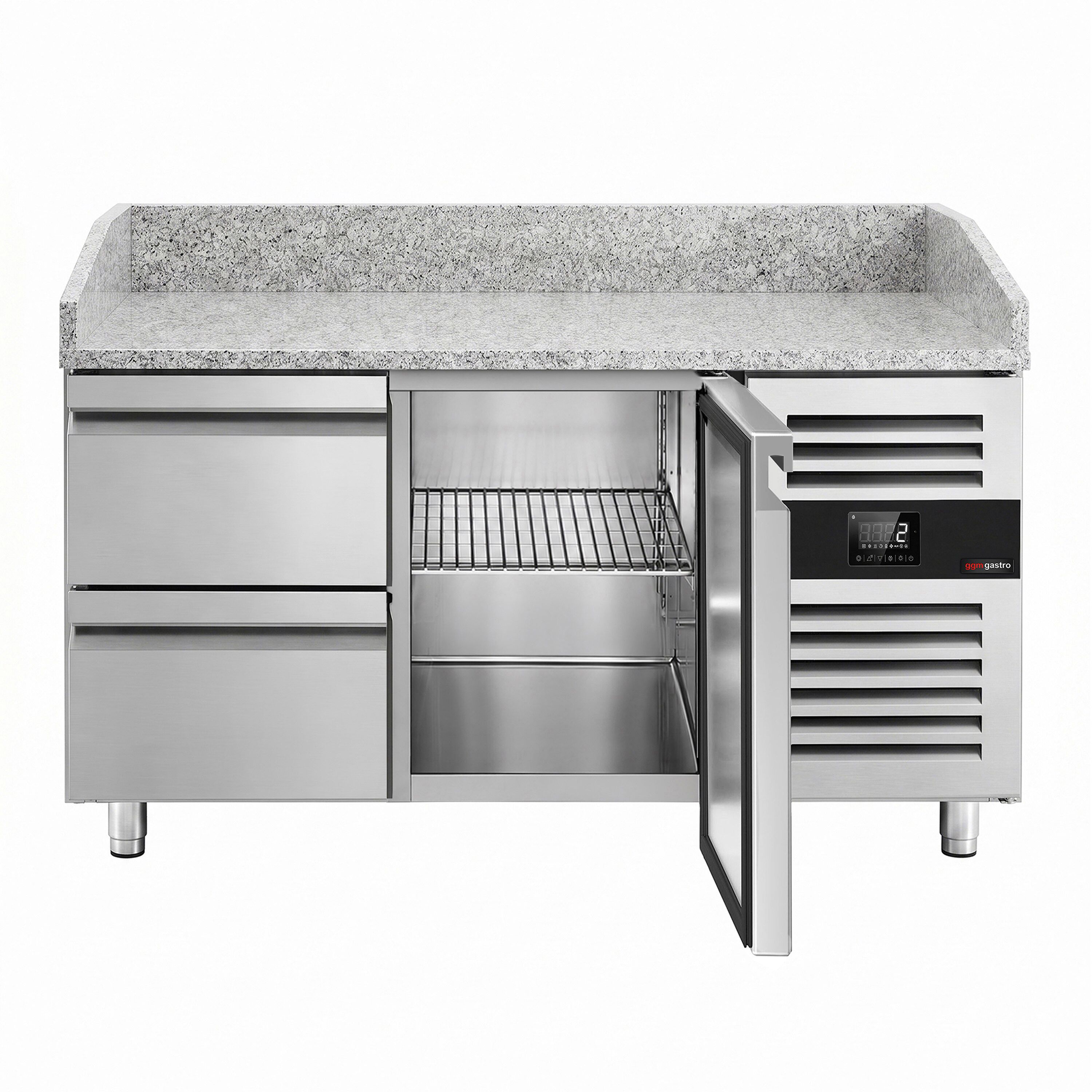 ECO pizza-hűtőpult – 1500x800 mm – 1 ajtóval és 2 fiókkal