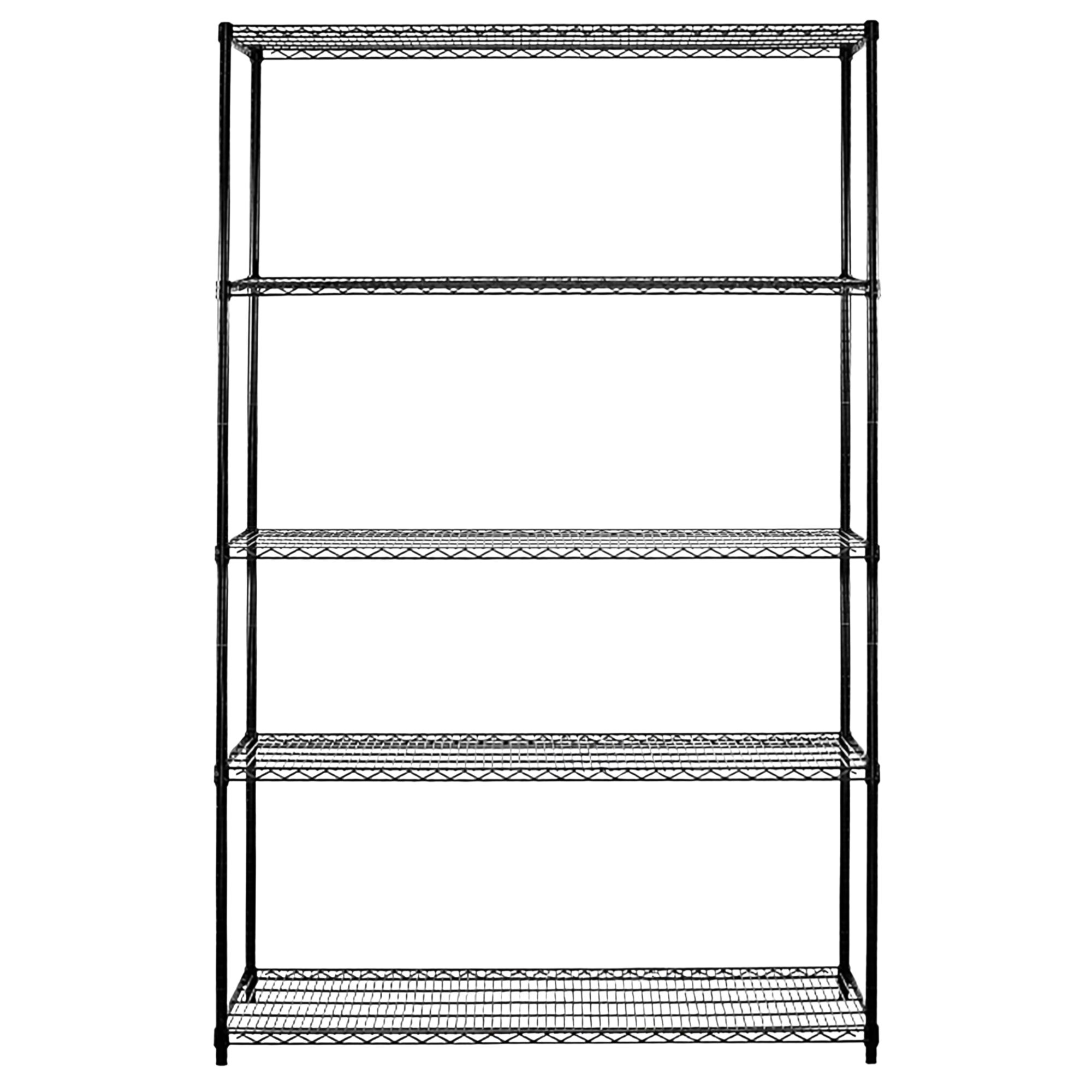 Étagère en acier - 1200 x 450 mm - 5 étagères - Noir