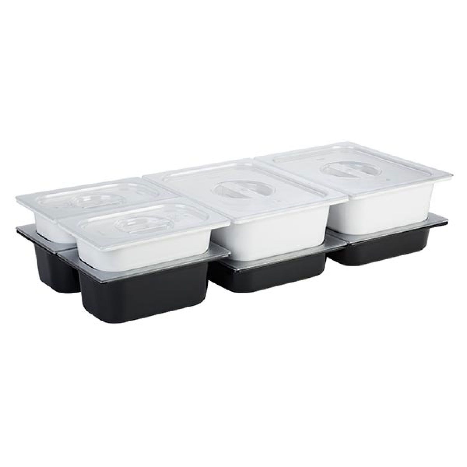 (6 pcs) Couvercle en polycarbonate GN 1/3 - Transparent - 176x325x30mm - Hauteur: 30mm