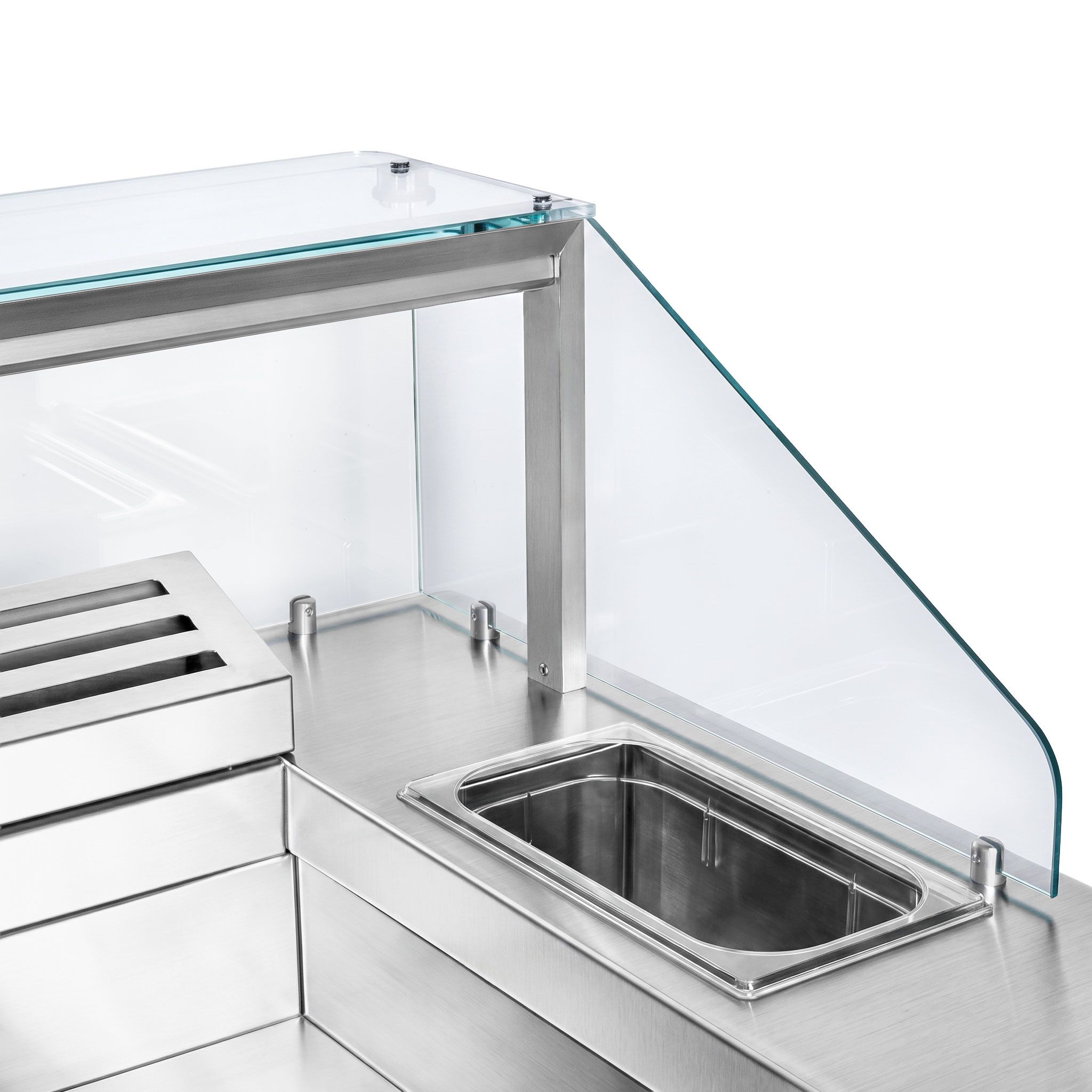 Station de cuisson mobile - 1600 x 850 mm - Hauteur : 1170 mm