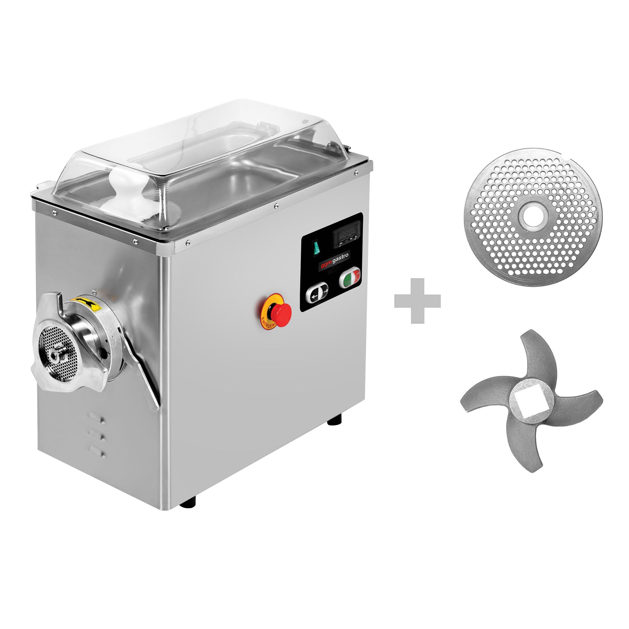 Hachoir à viande électrique 22 - 400 kg/h - 1,5 kW - 1400 tr/min - avec refroidissement