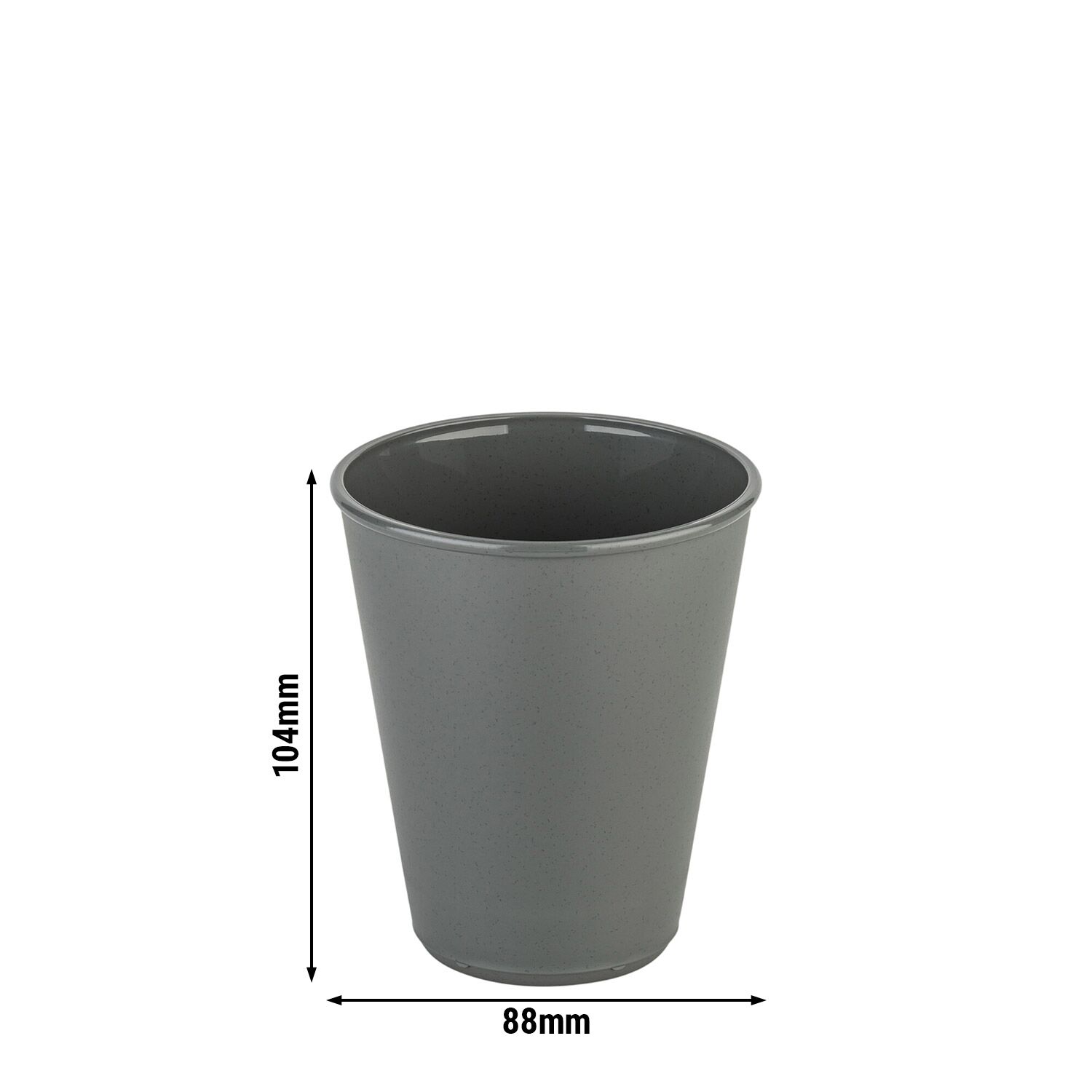 (24 pcs) Gobelet réutilisable - 300ml - Ø 88mm - Gris - compatible avec couvercle MWDGK35