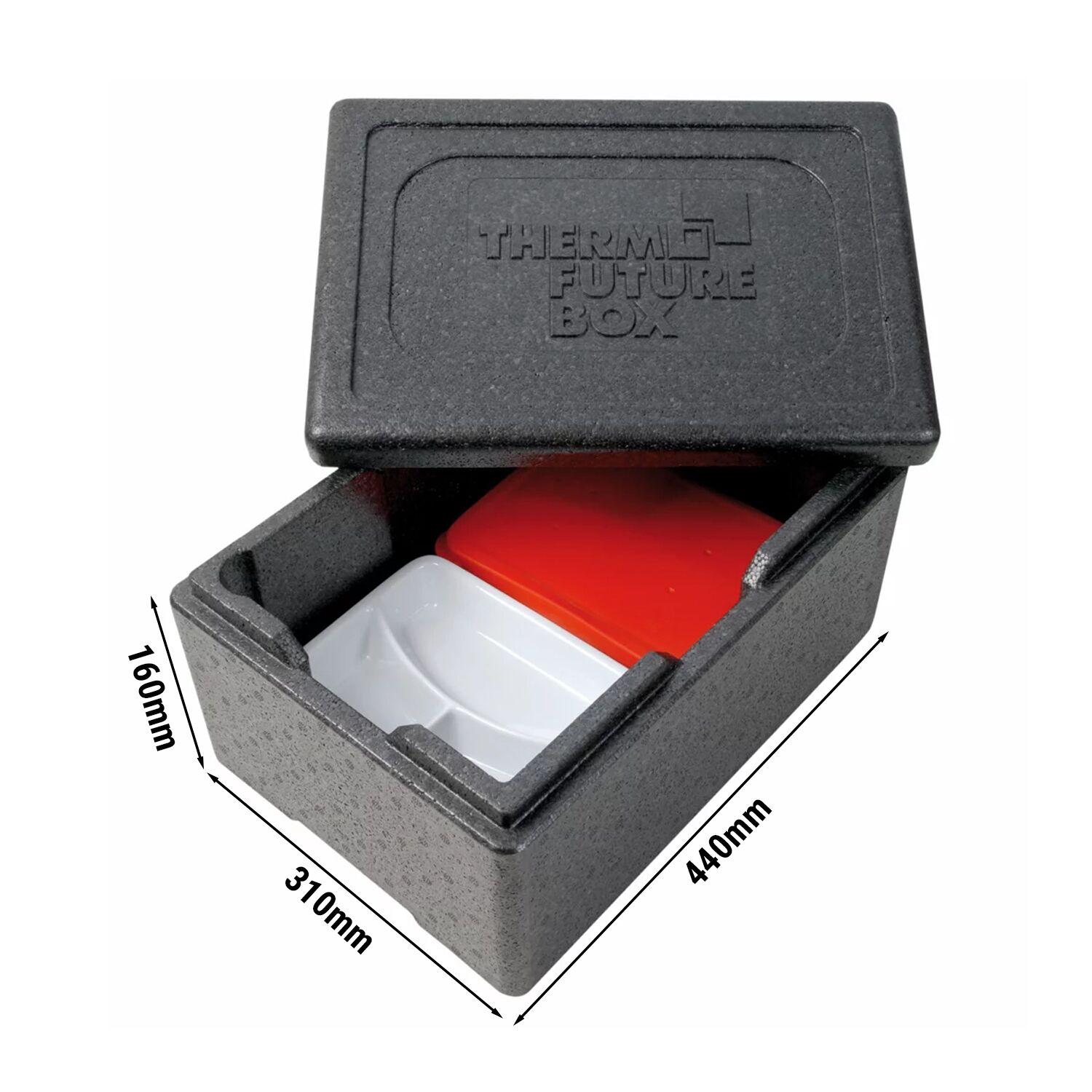 (6 pièces) THERMO FUTURE BOX | Thermobox MENU M - 9 litres - Noir