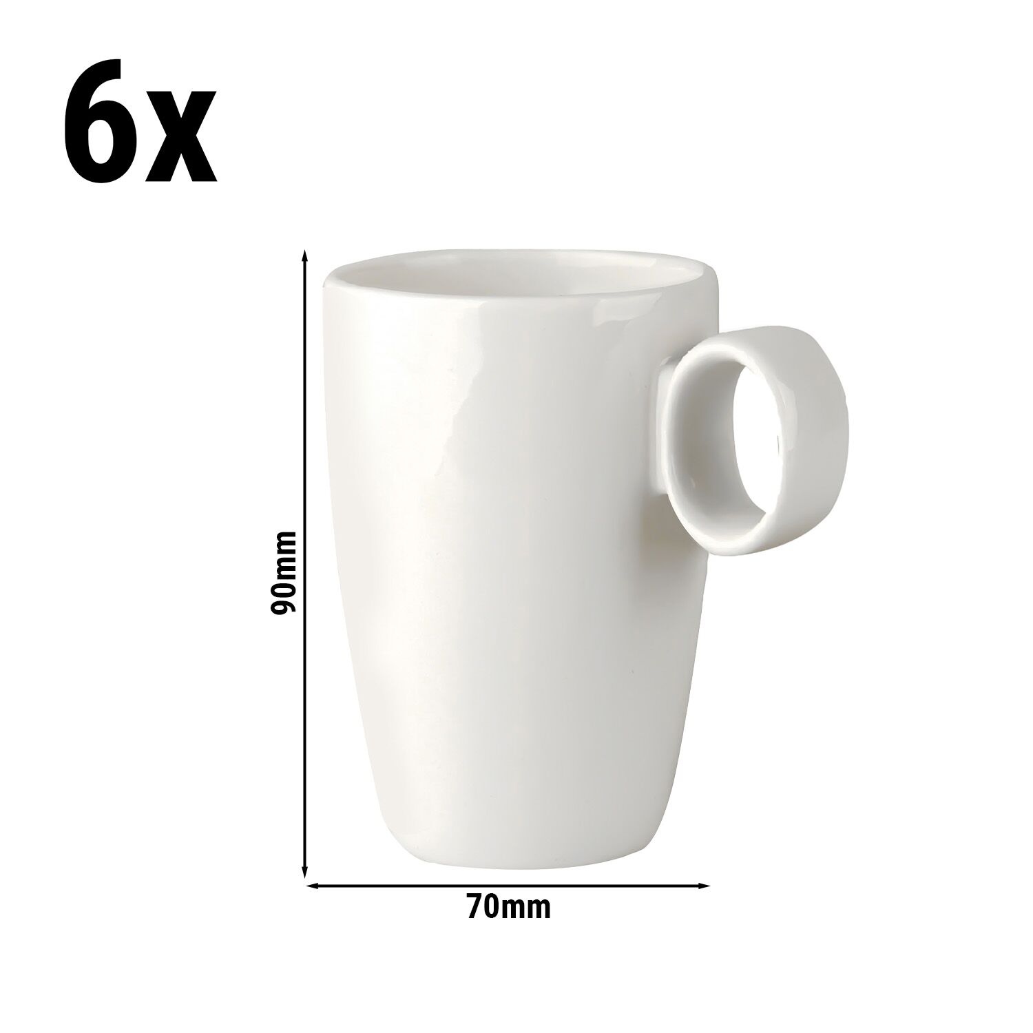 (6 pièces) LUX – Tasse à café Maastricht – 210 ml – Ivoire