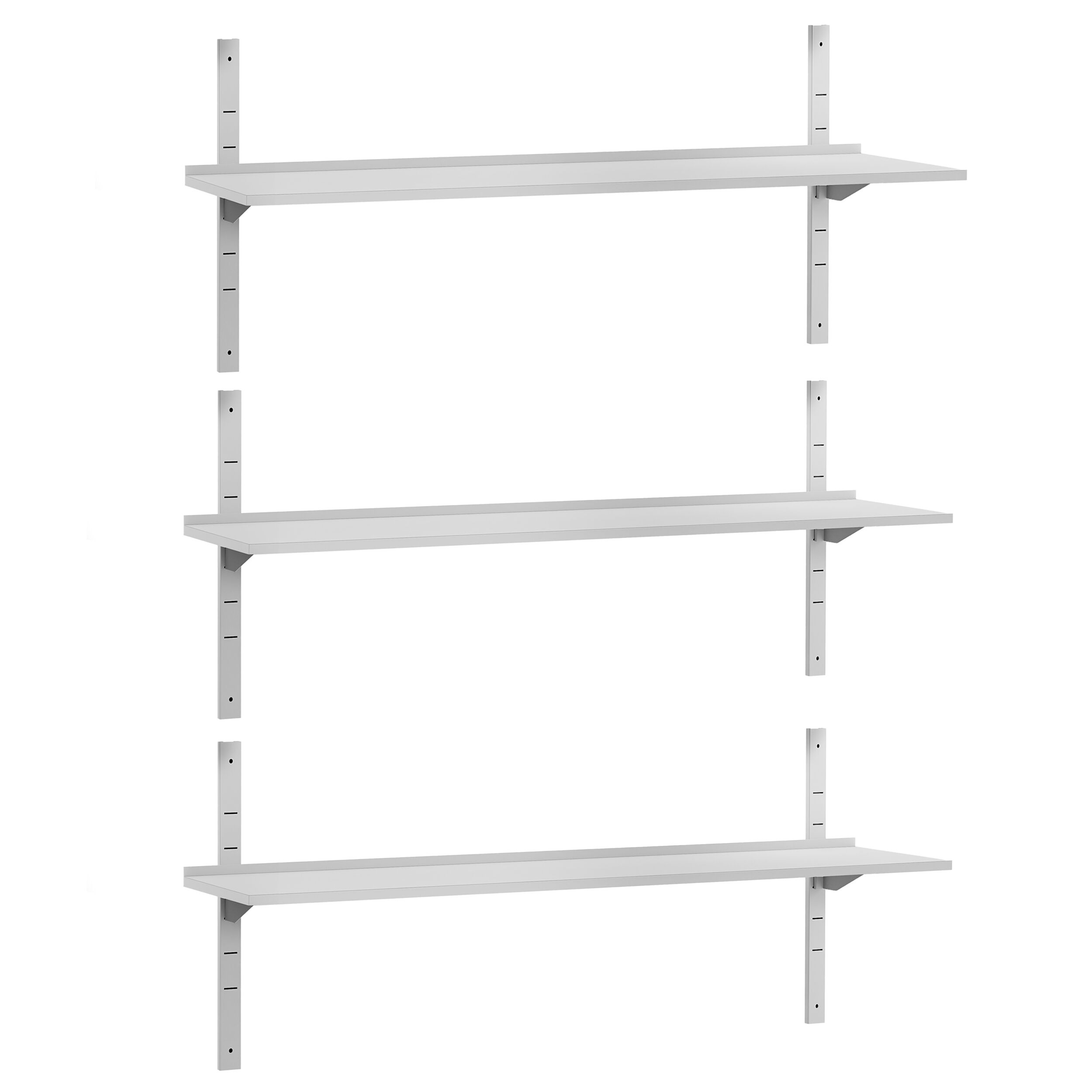 Étagère murale ECO en inox - 1800 × 300 mm - avec 3 étages