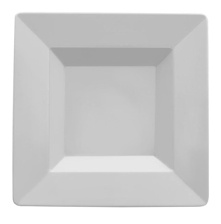 (12 pièces) MAYA - Assiette - Creuse & Carrée - 210x210 mm - Blanc