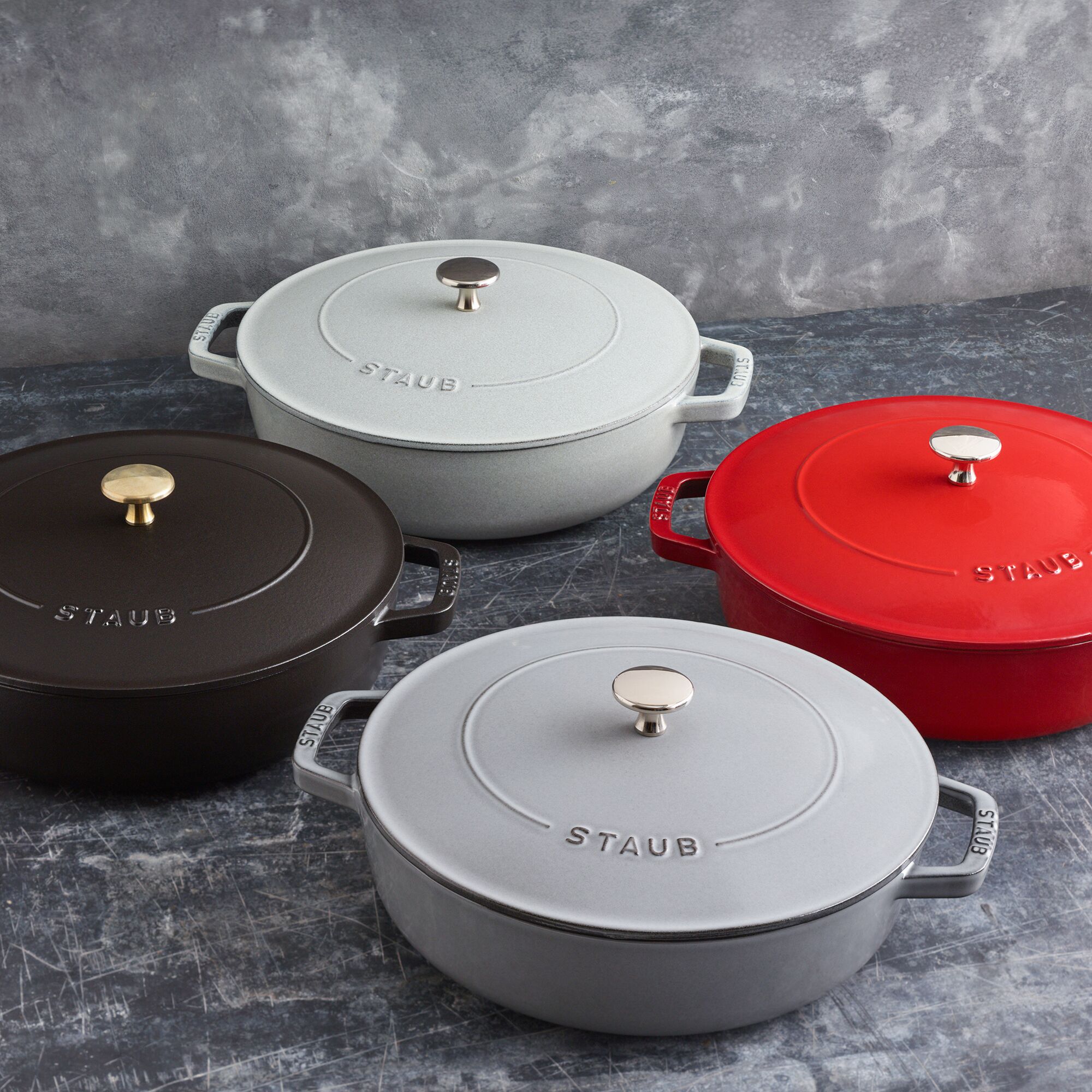 STAUB | BRAISERS - Bräter mit Chistera Drop-Structure - 280mm - Gusseisen - Kirsch-Rot