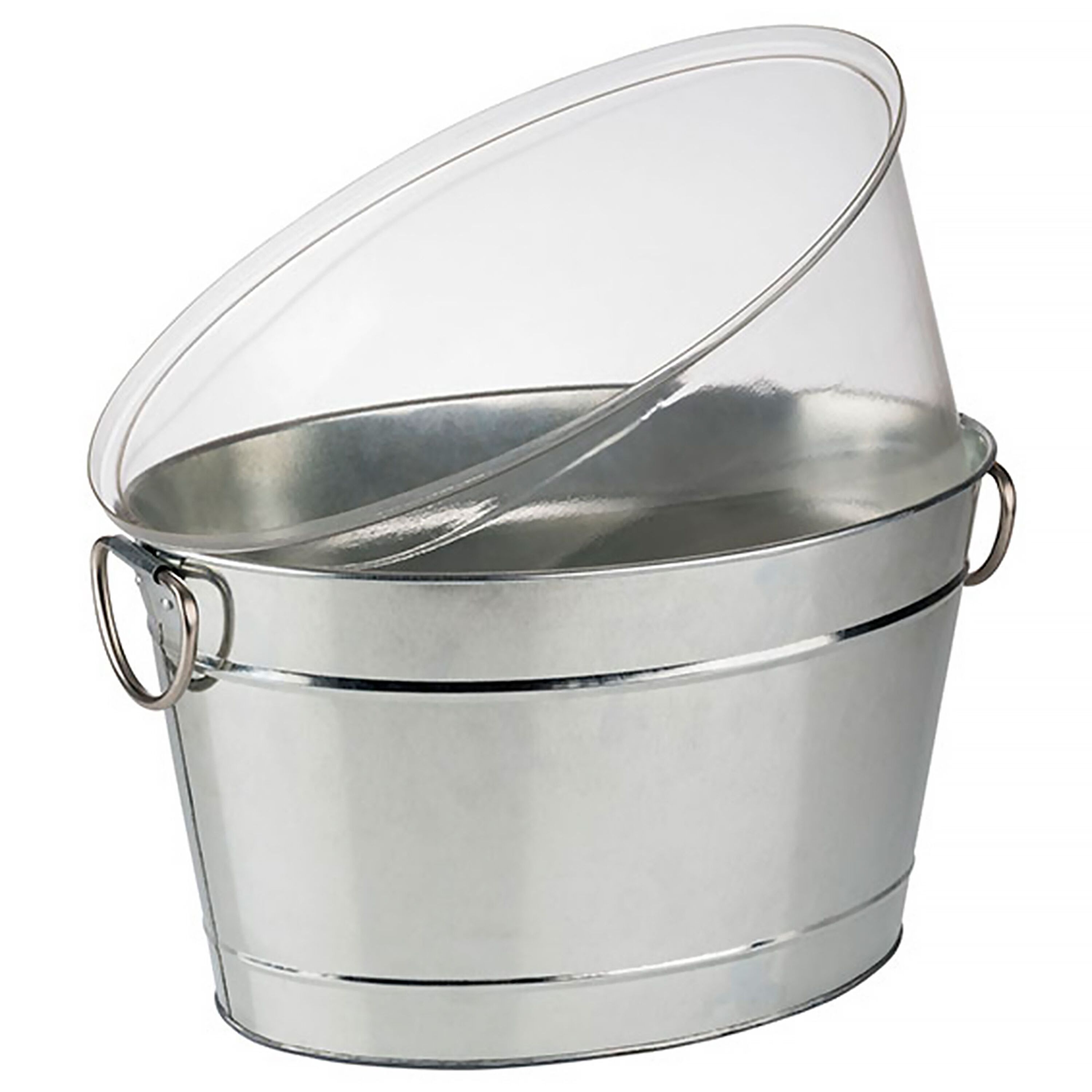 Vasque à bouteilles - TIN - Métal galvanisé - 11 litres - Hauteur:210mm - avec bac intérieur plastique