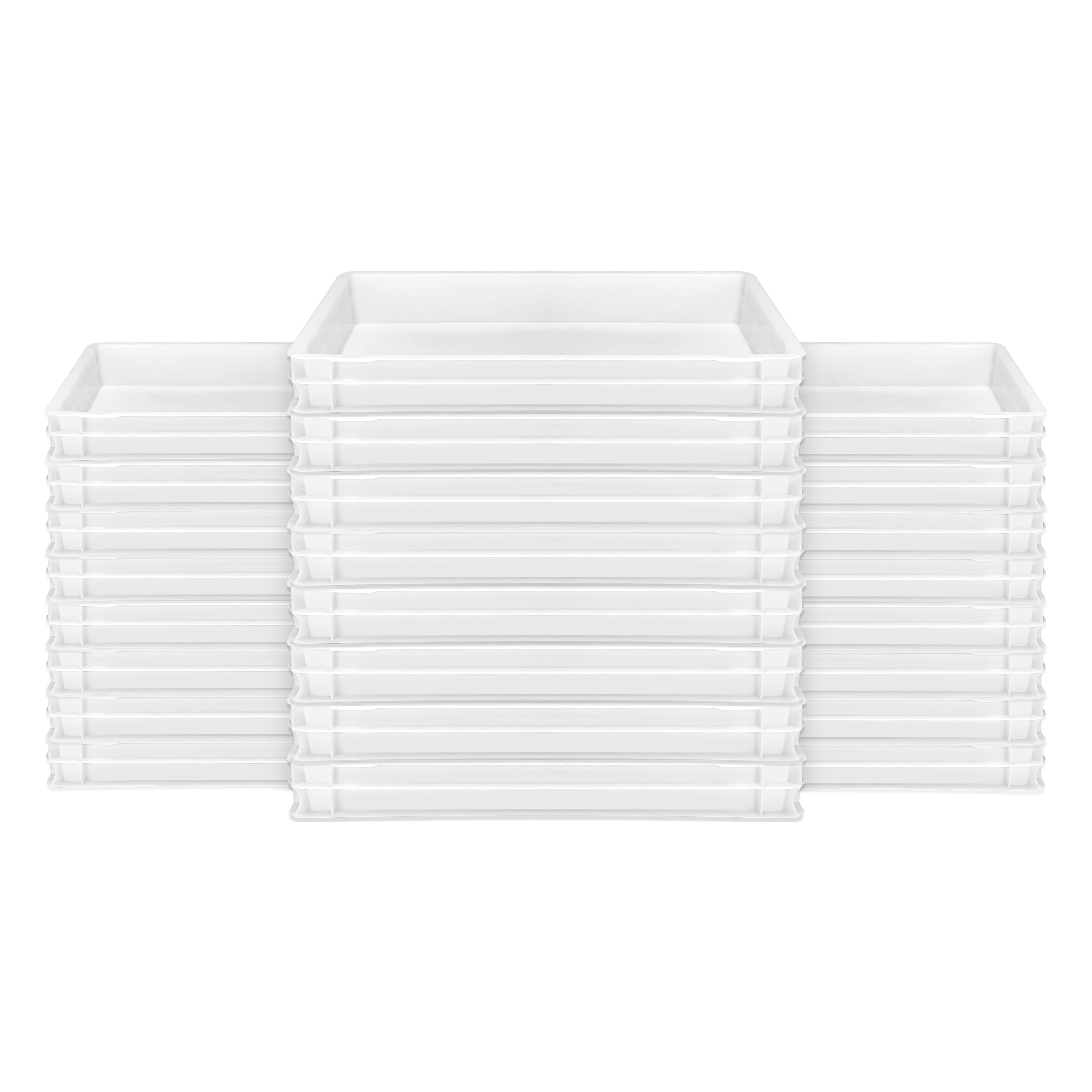 (24 pcs) Bac à pâtons - 600x400mm - Hauteur: 70mm - Polypropylène - Blanc