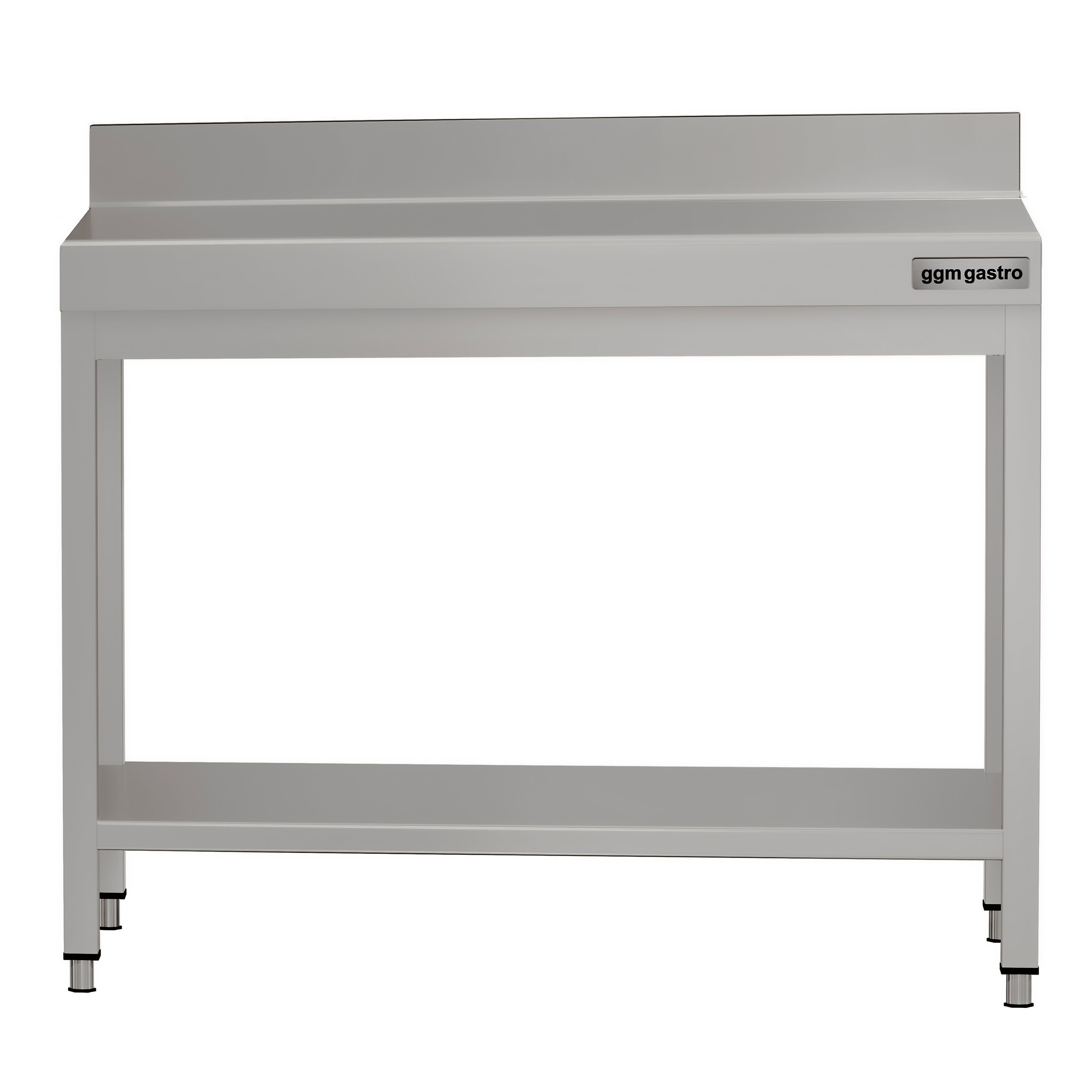 Table de travail en inox ECO – 800 × 600 mm – avec tablette inférieure & dosseret