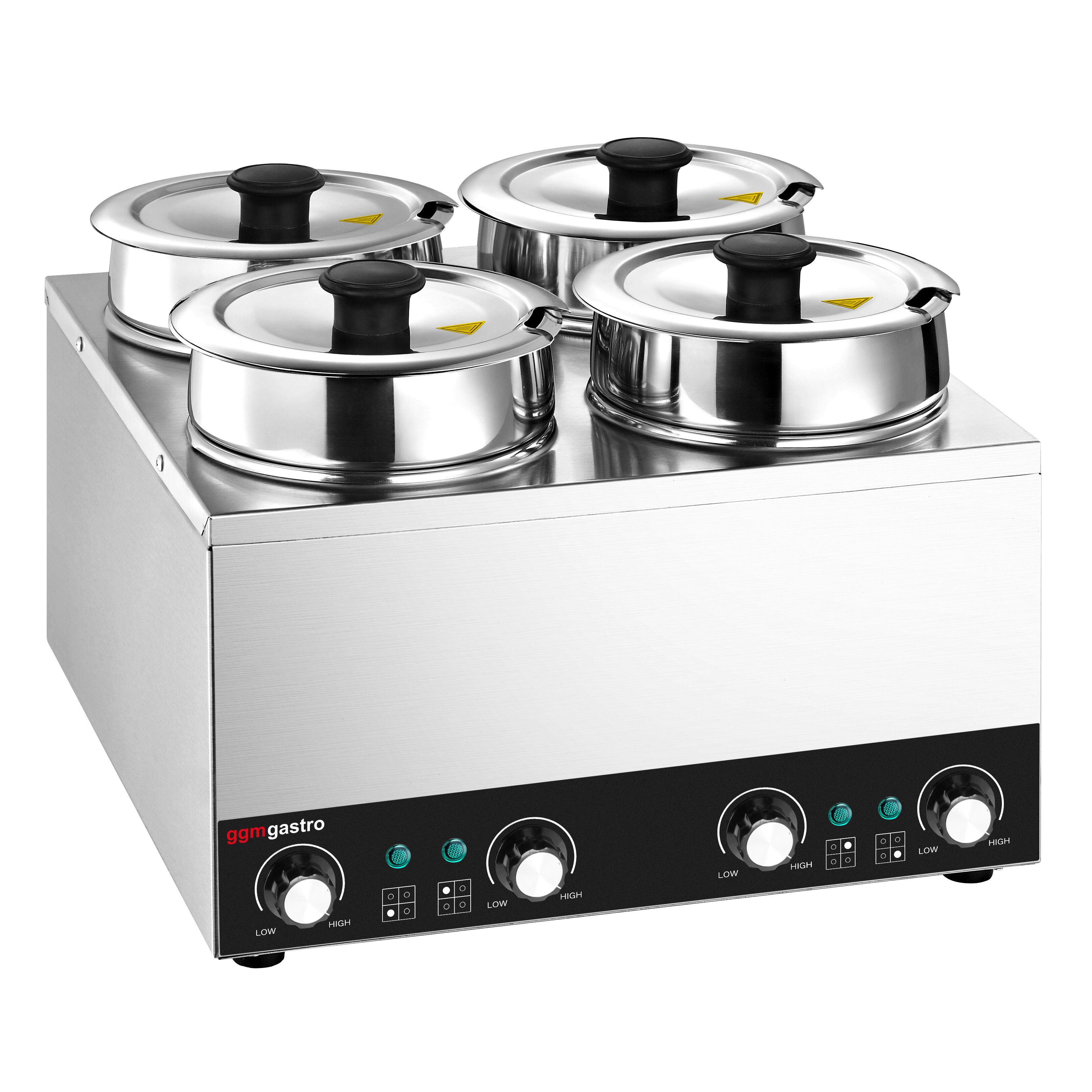 Bain-marie - hotpot - 14 litres - 600 watts - 4 cuves de 3,5 litres chacune