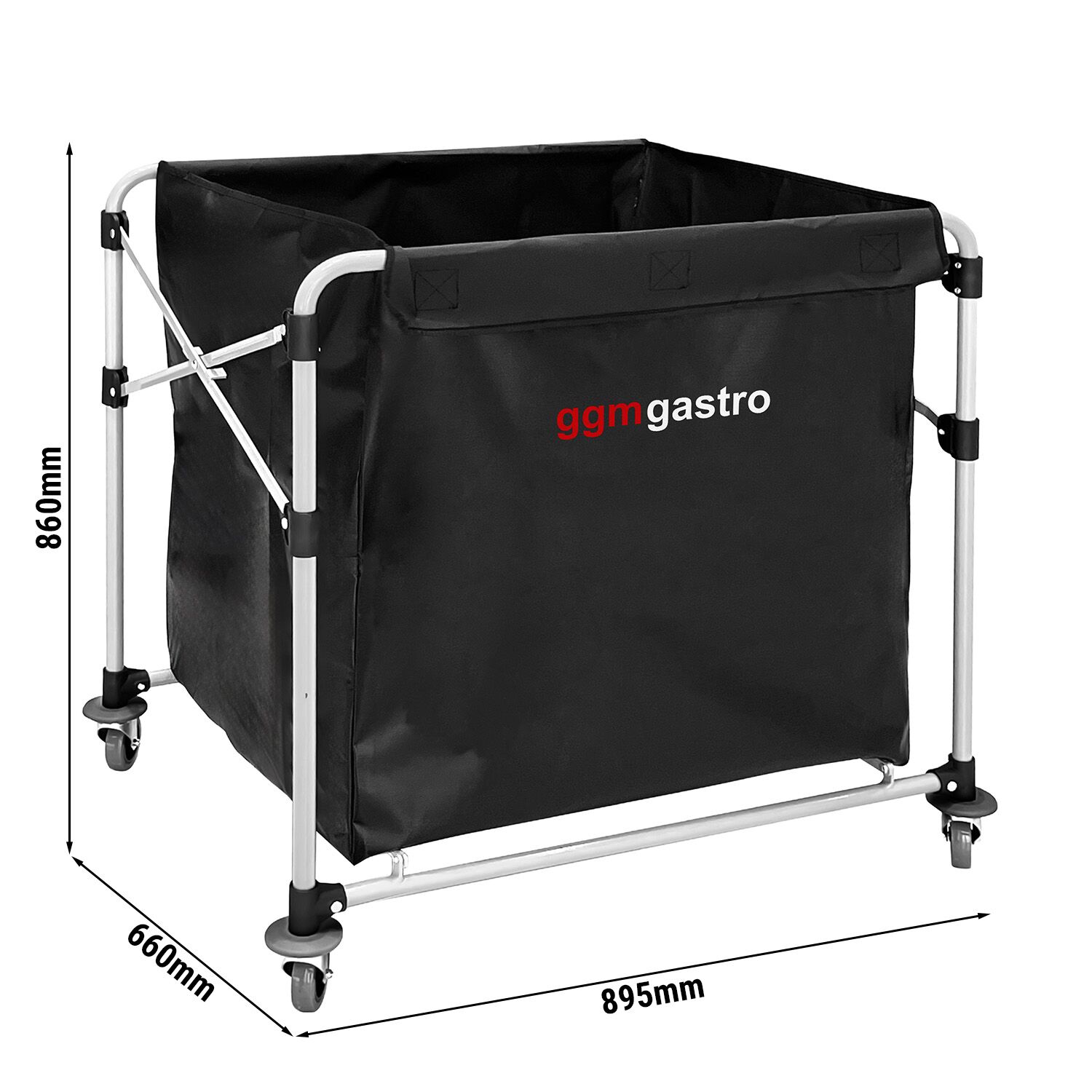 Chariot à linge - pliant - 300L - cadre en aluminium - Noir