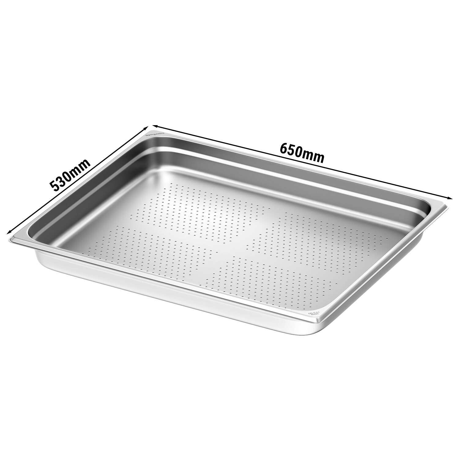 Edelstahl-Behälter GN 2/1 - gelocht - Höhe: 65mm