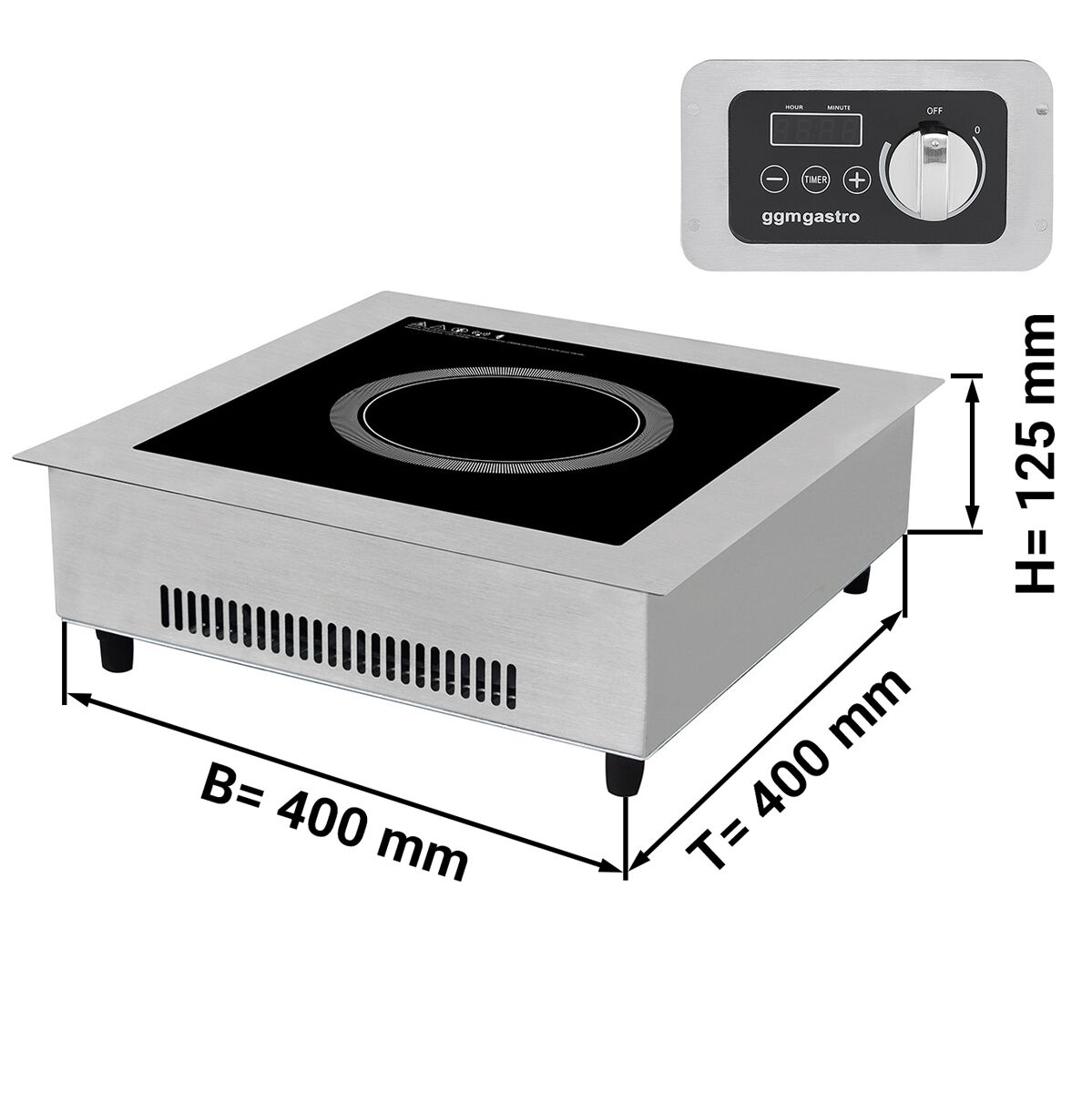 Fourneau à induction - 3,5kW - 1 foyer - encastrable