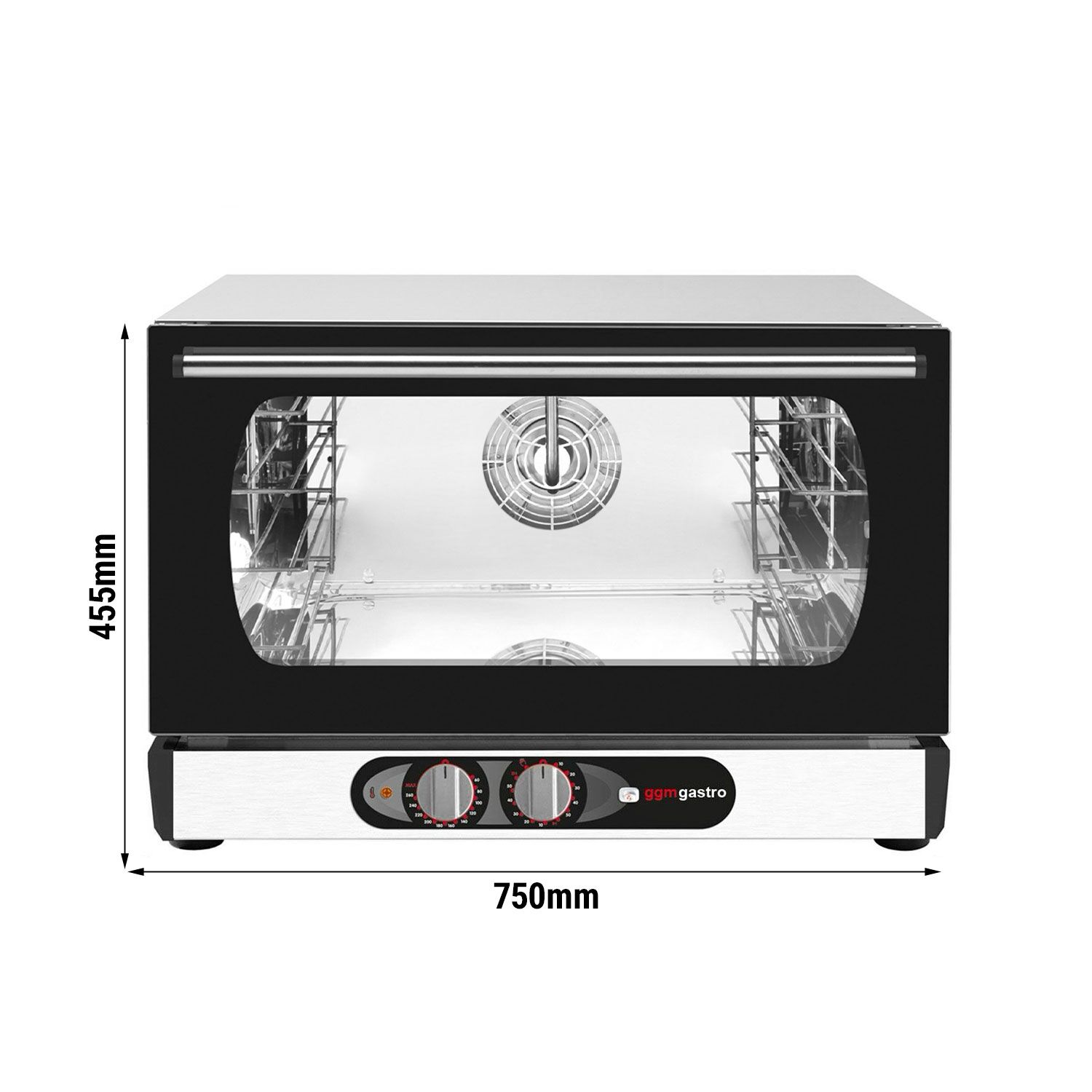 Electric Compact Convection Oven - with Steam Injection - Manual Controls - 3x GN 1/1 or 3x 600x400mm (EN 60x40)