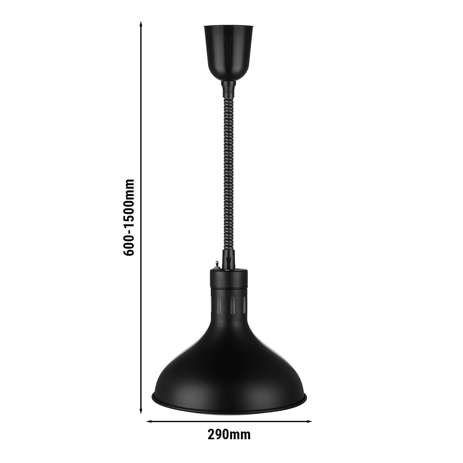 Wärmelampe Infrarot - 275 Watt - Ø 290mm - Schwarz
